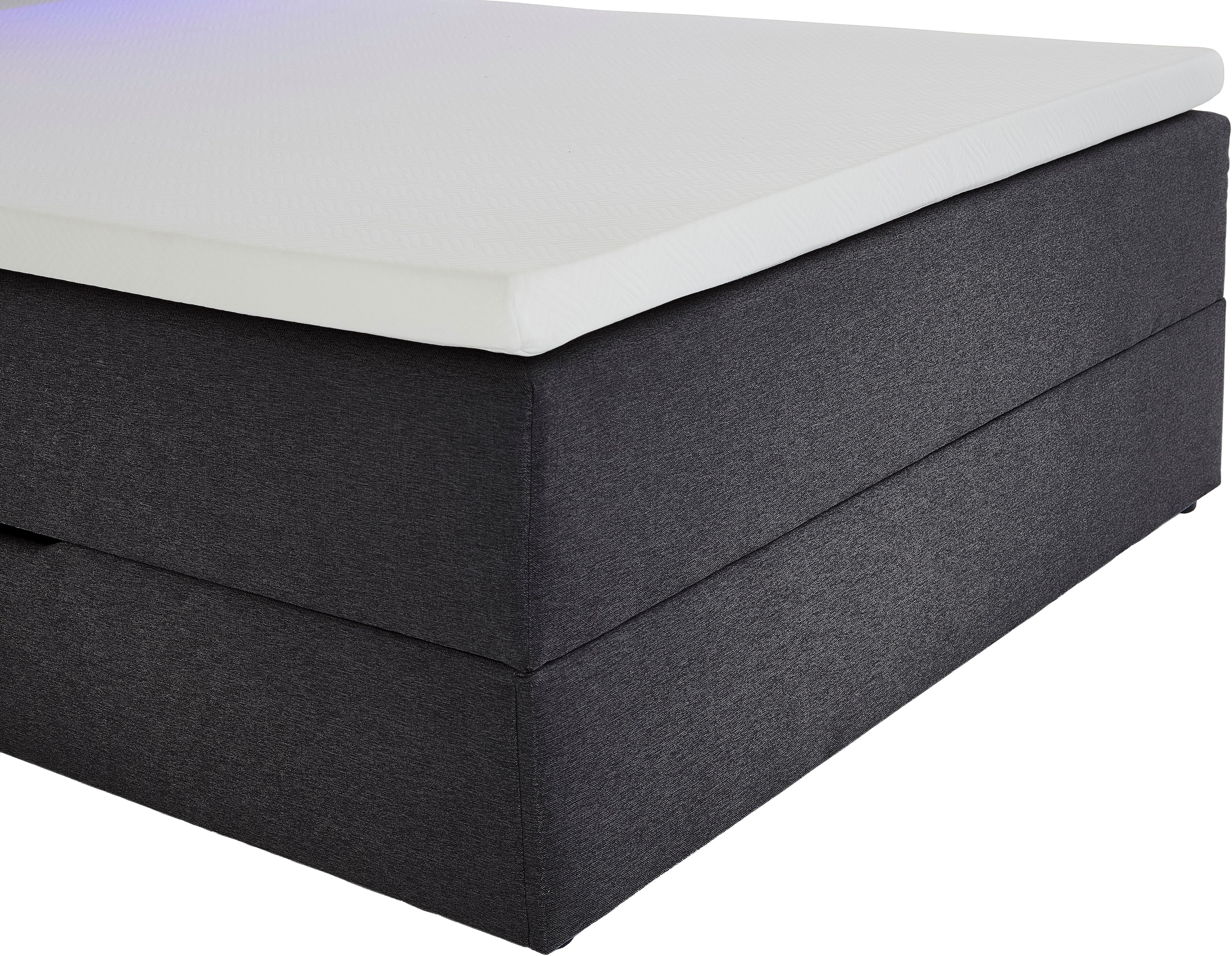 meise.möbel Boxspringbett »Caja mit Bettkasten und Topper«, mit LED ausgestattetes Ablagefach im Kopfteil