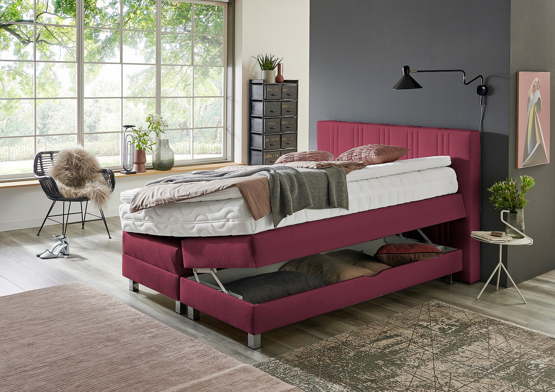 Westfalia Schlafkomfort Boxspringbett, wahlweise mit Bettkasten und Topper