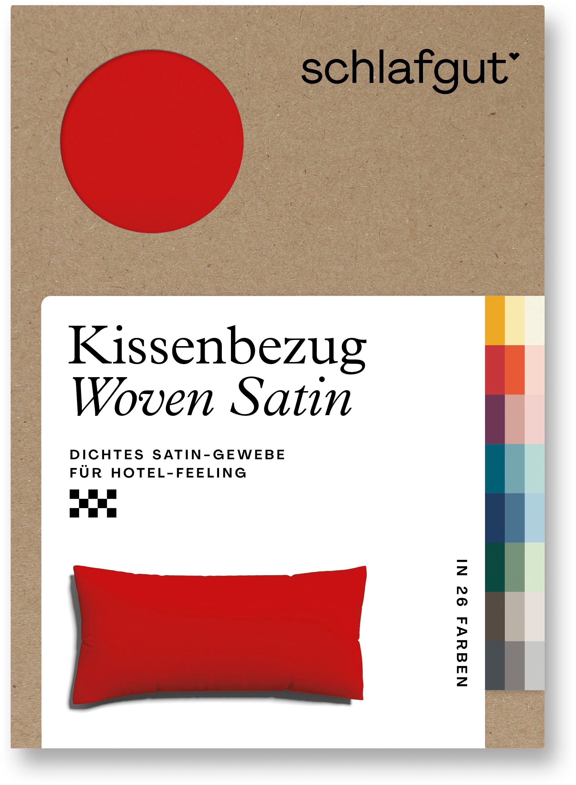 Schlafgut Kissenbezug »Woven Satin aus Mako-Baumwolle, langlebig, pflegeleicht, dicht gewebt«, (1 St.), Kissenhülle mit Reißverschluss, passender Bettbezug erhältlich