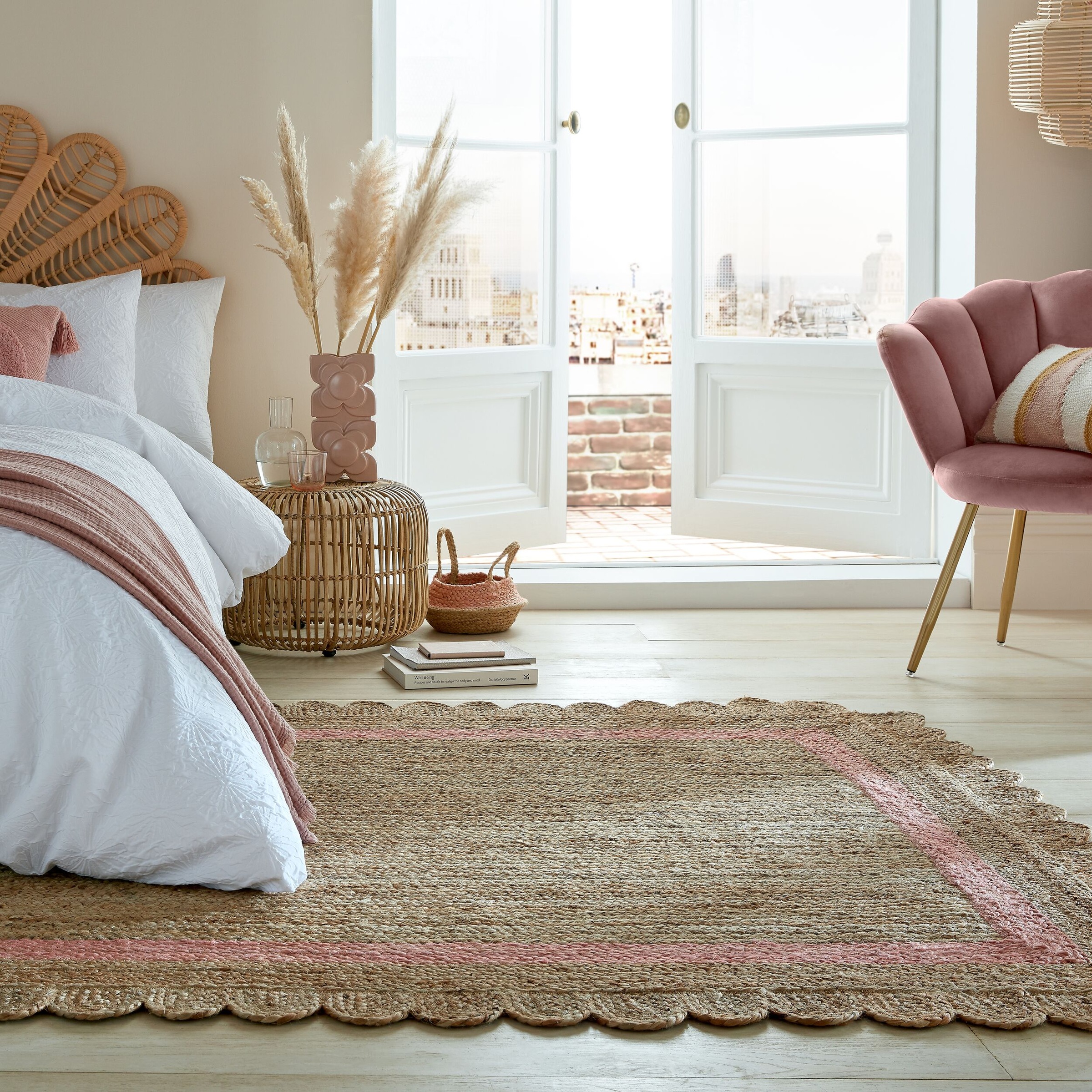 FLAIR RUGS Teppich »Grace«, rechteckig, 4 mm Höhe, Jute Teppich mit Wellens günstig online kaufen