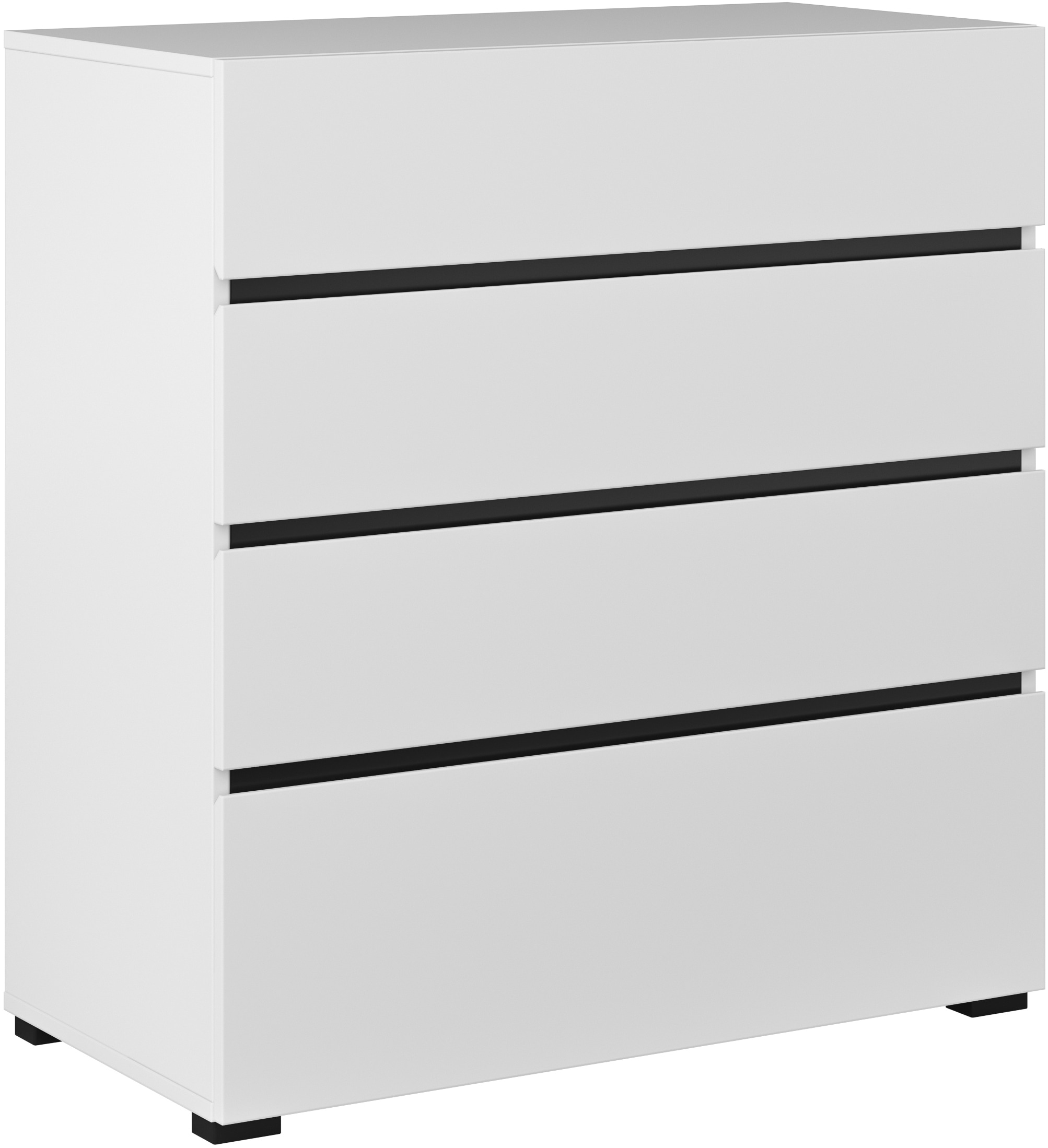 INOSIGN Schubkastenkommode »Cross, moderne grifflose Kommode, 80x40x85cm (BxTxH)«, Schubladenschrank, Sideboard mit 4 Schubkasten