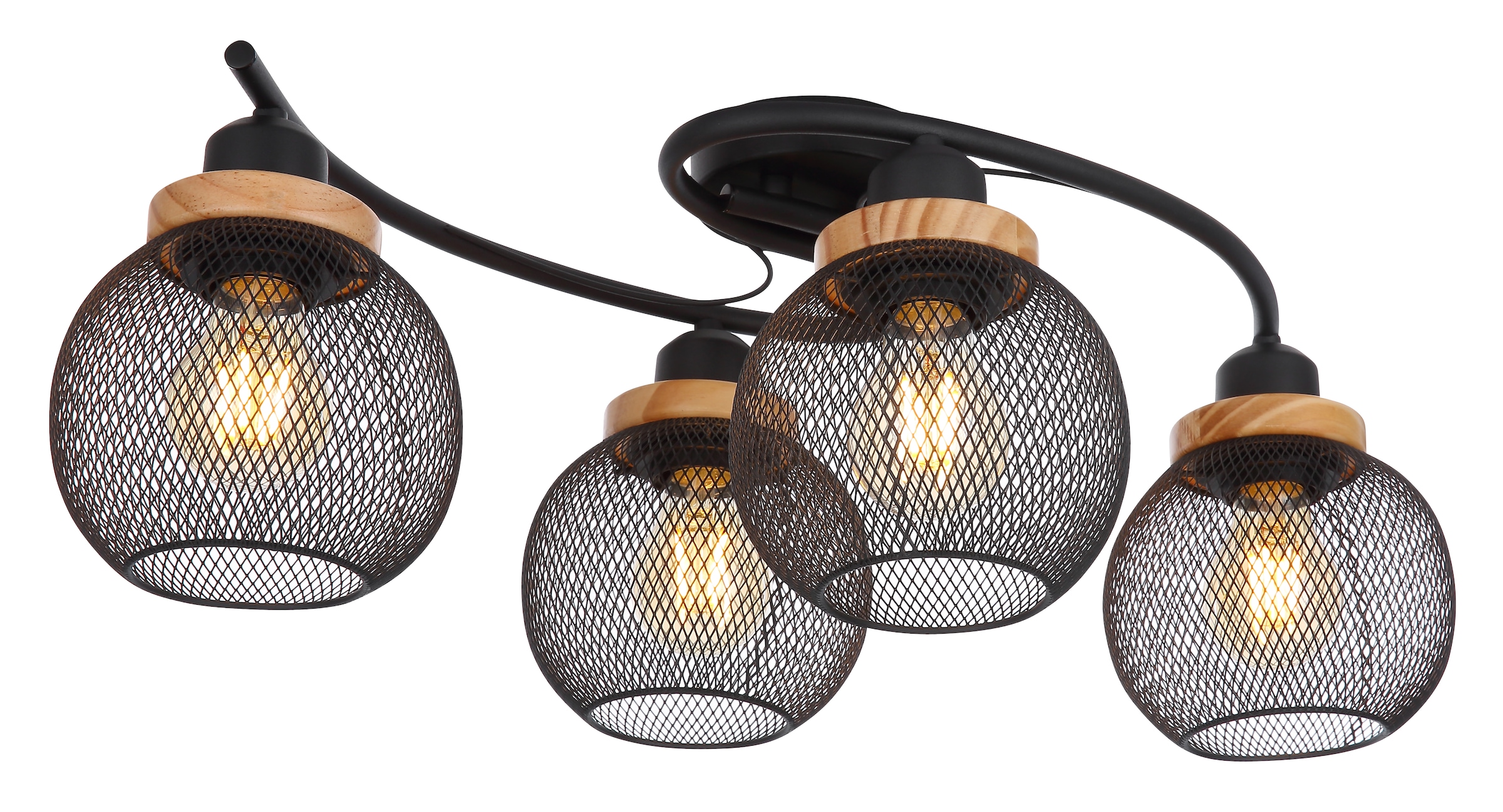 GLOBO LIGHTING Deckenleuchte »PABLO« E27 1 Stk. Deckenlampe Metall schwarz günstig online kaufen