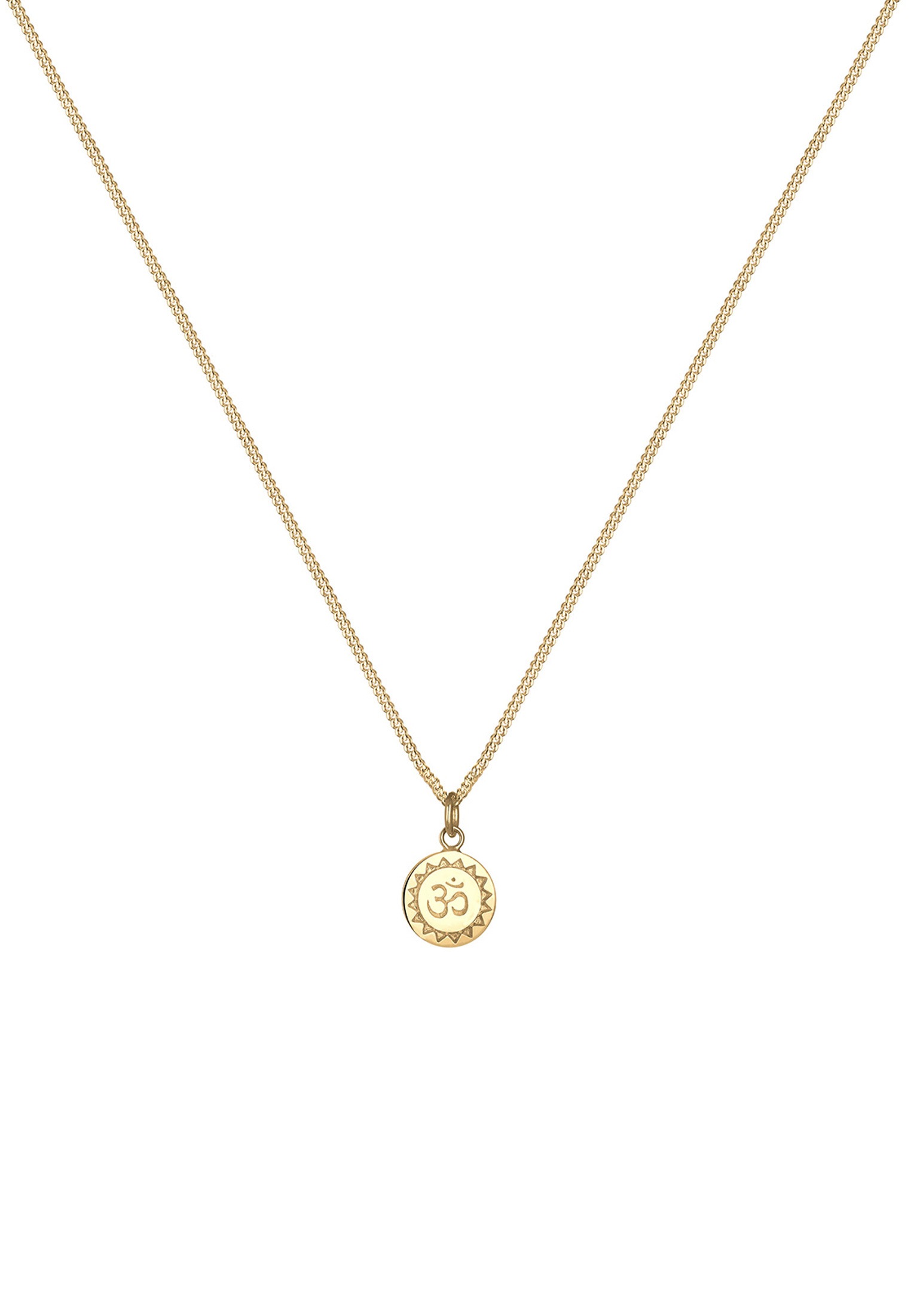 Elli Kette mit Anhänger »Om Mantra Yoga Anhänger 925 Silber vergoldet«