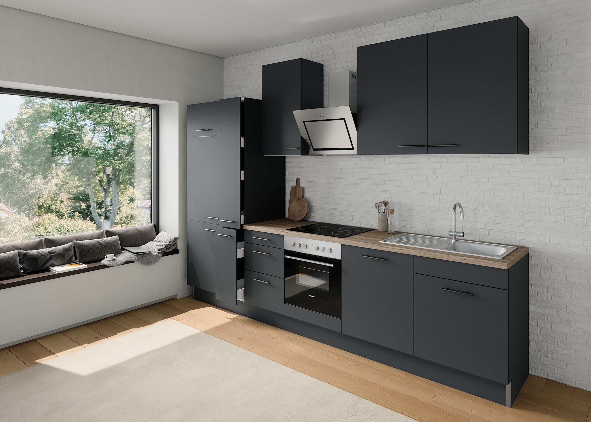 OPTIFIT Küchenzeile »Fiona«, Breite 320 cm, mit Hanseatic-E-Geräten,in Premium oder Basic