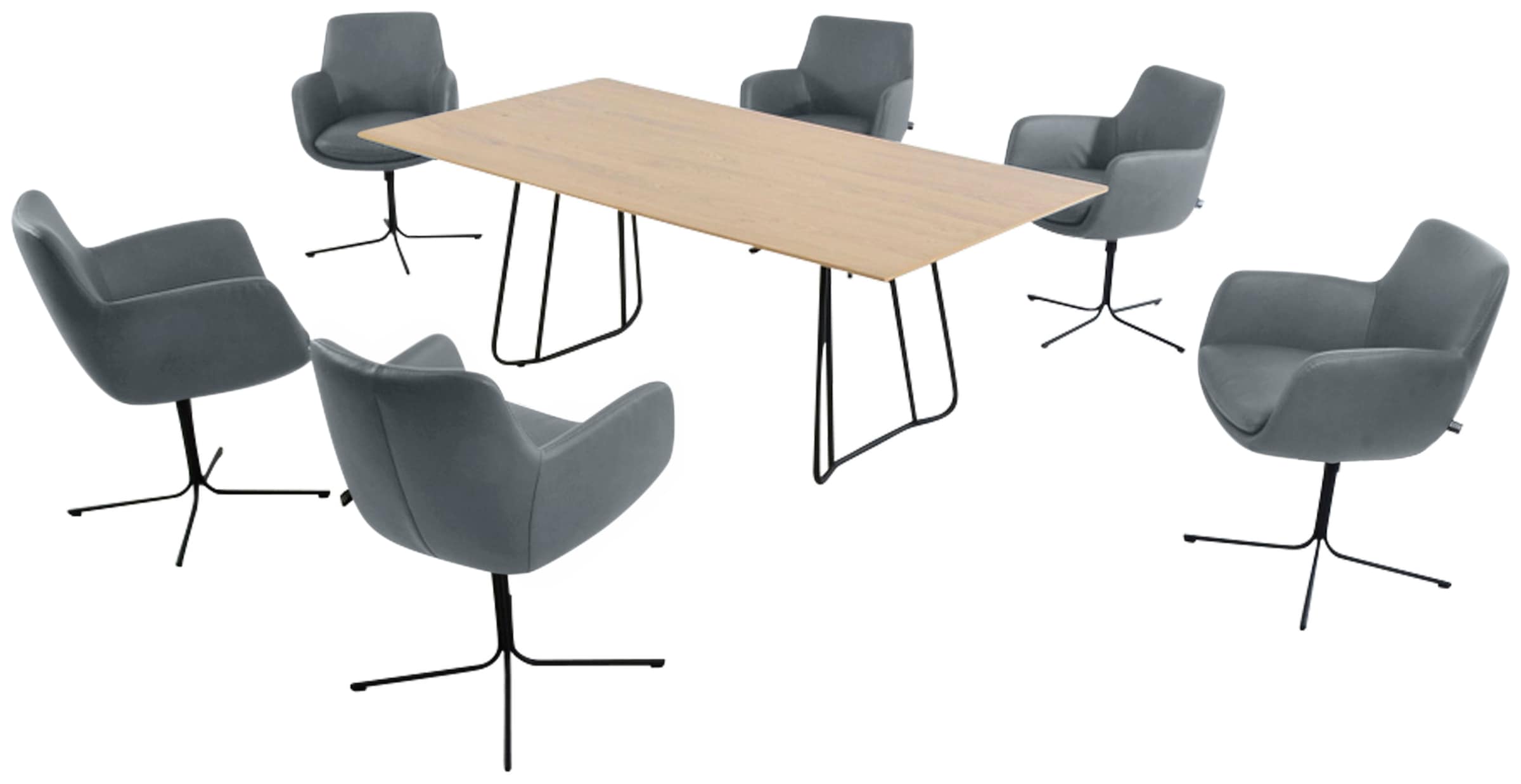 K+W Komfort & Wohnen Drehstuhl »Pego« () filigranem 4-Fuß-Gestell in schwar günstig online kaufen