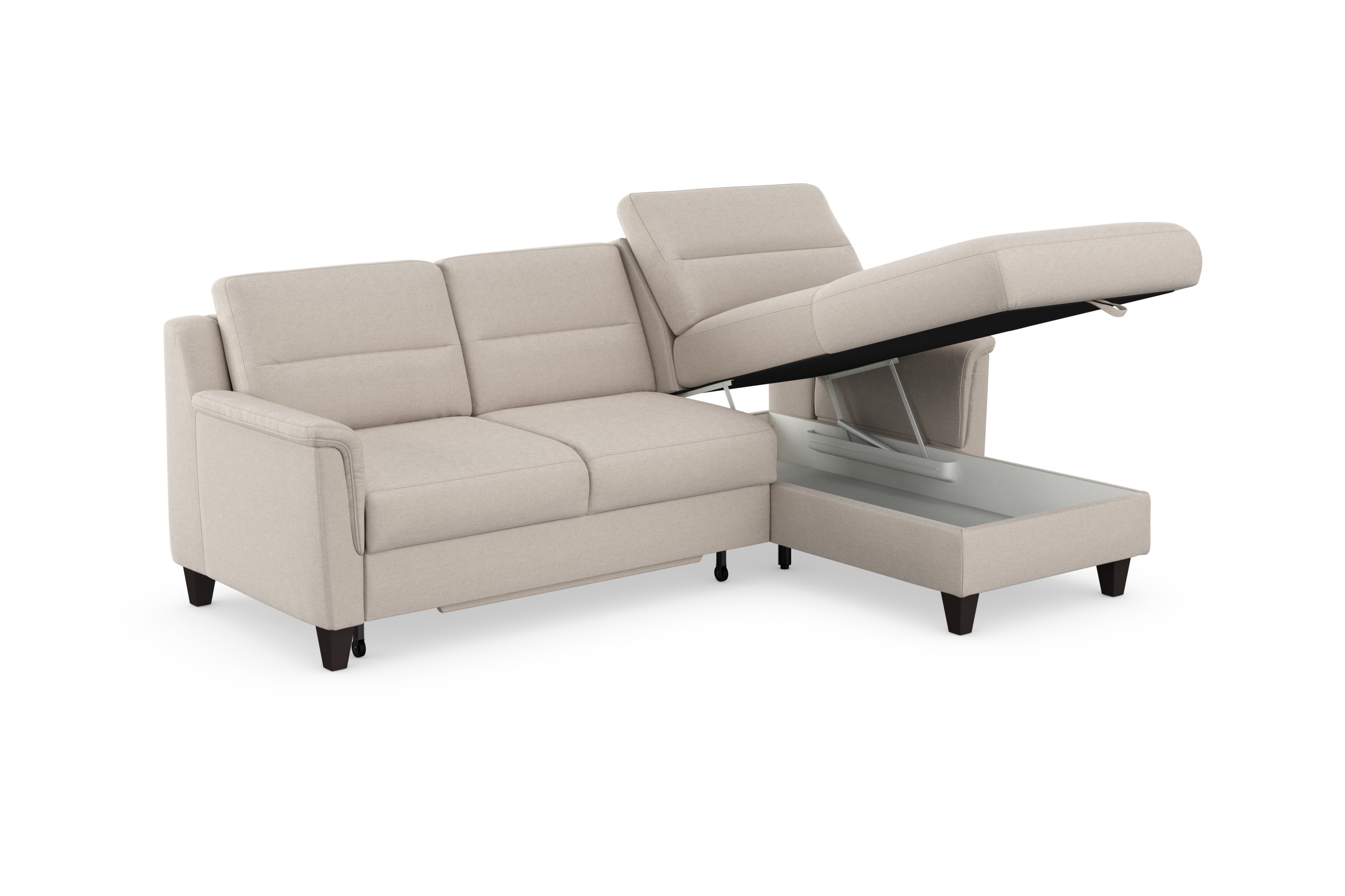 sit&more Ecksofa »Farö L-Form«, inklusive Federkern, wahlweise mit Bettfunktion und Bettkasten