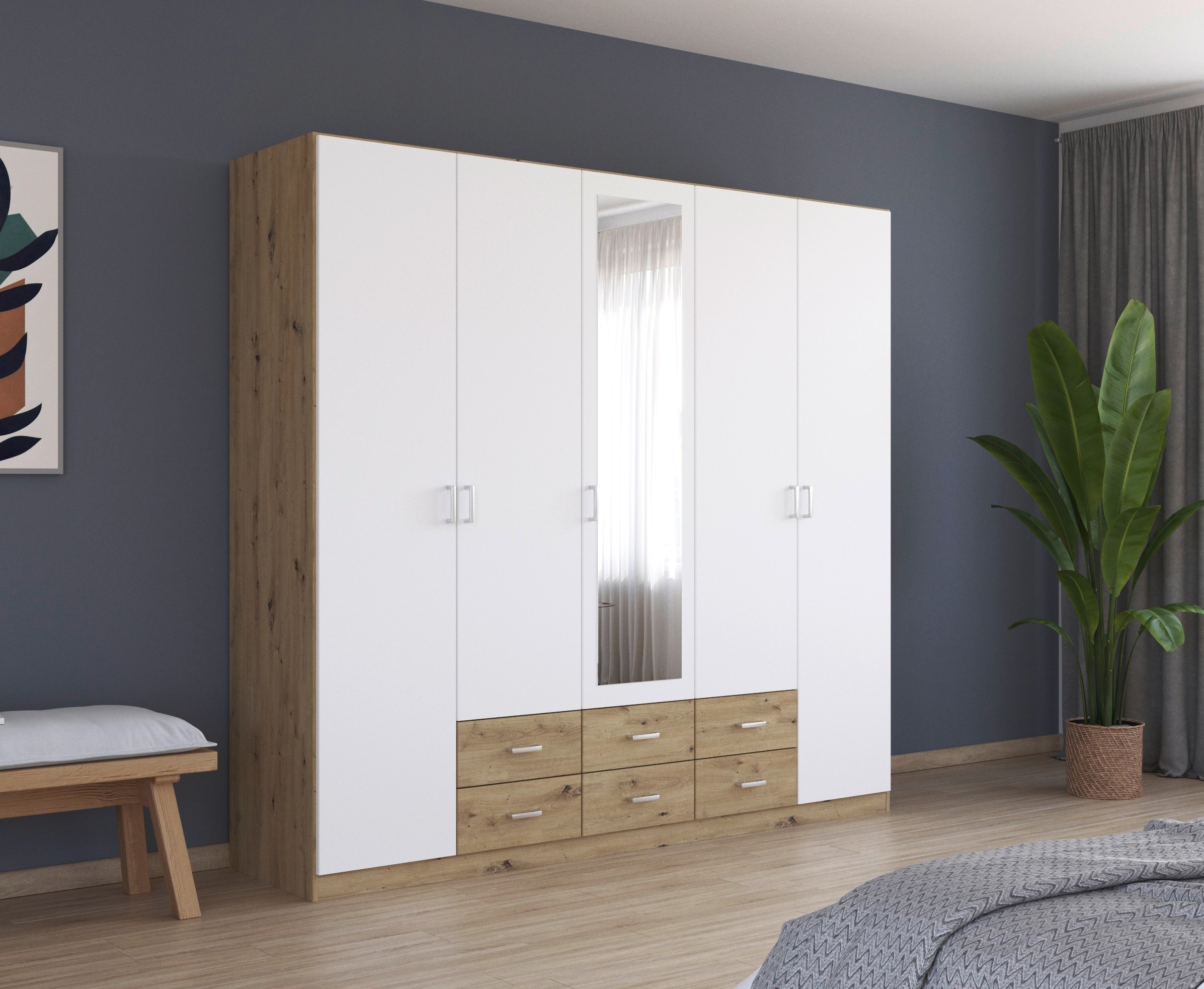 rauch Kleiderschrank "Schrank Garderobe Wäscheschrank GAMMA in 3 Breiten" v günstig online kaufen