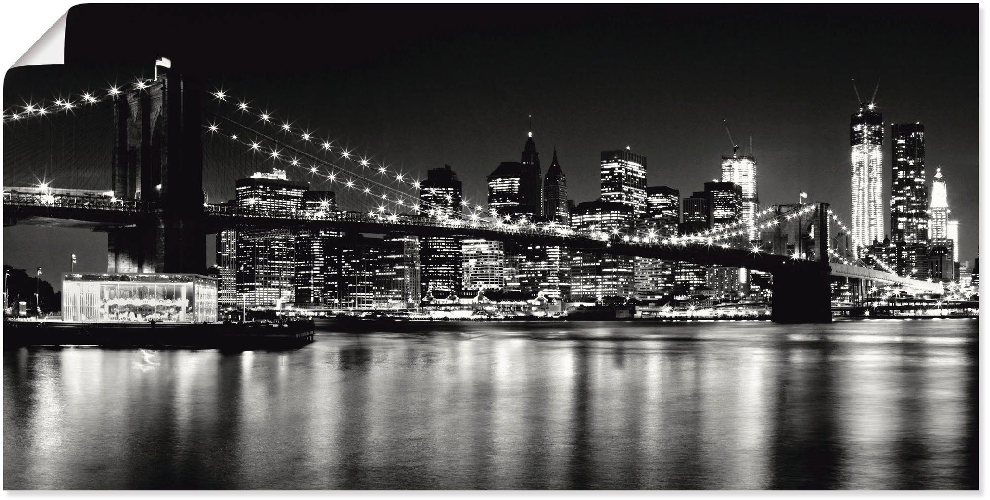 Artland Wandbild »Nächtliche Skyline Manhattan I«, Amerika, (1 St.), als Al günstig online kaufen