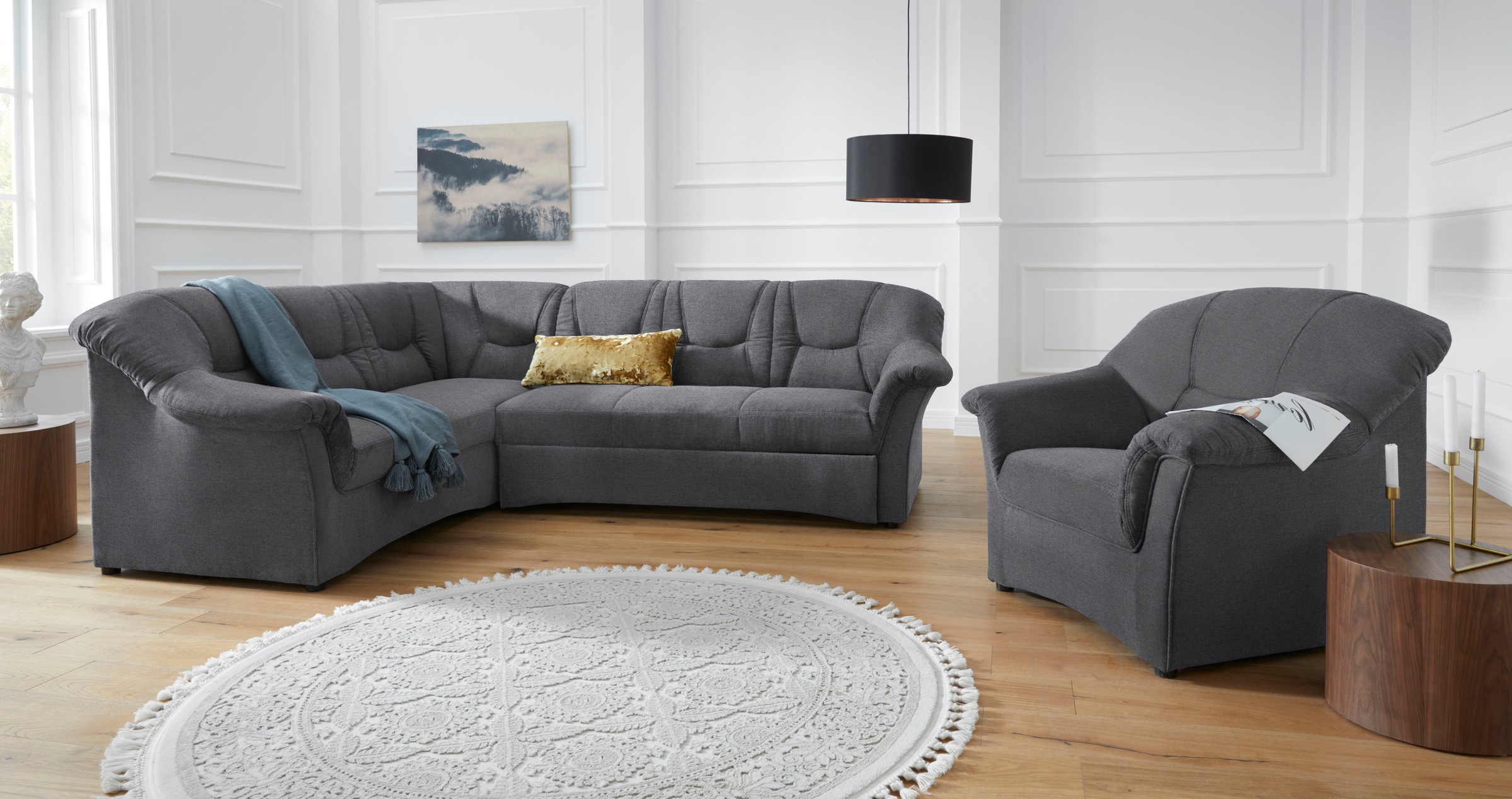 DOMO collection Ecksofa »Sarafina zeitlos&bequem, optional mit Federkern, B günstig online kaufen