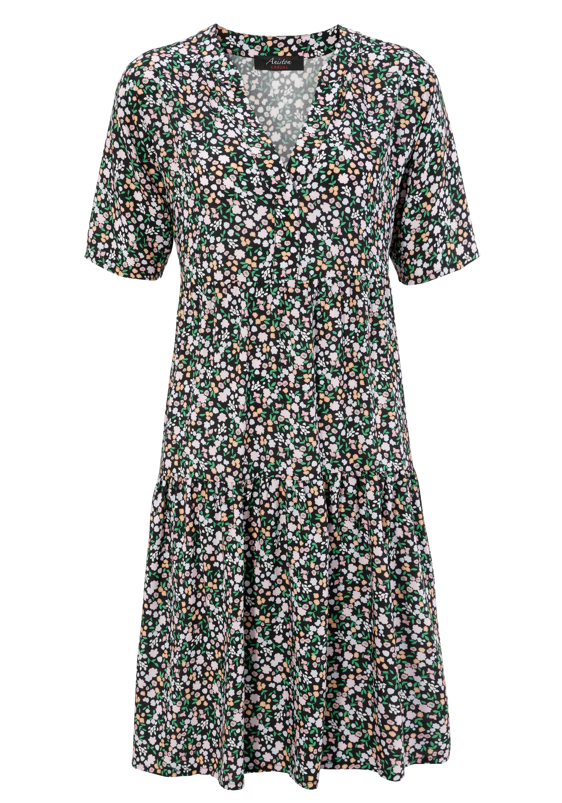 mit Sommerkleid, Aniston Minimal-Blumendruck kaufen online buntem CASUAL