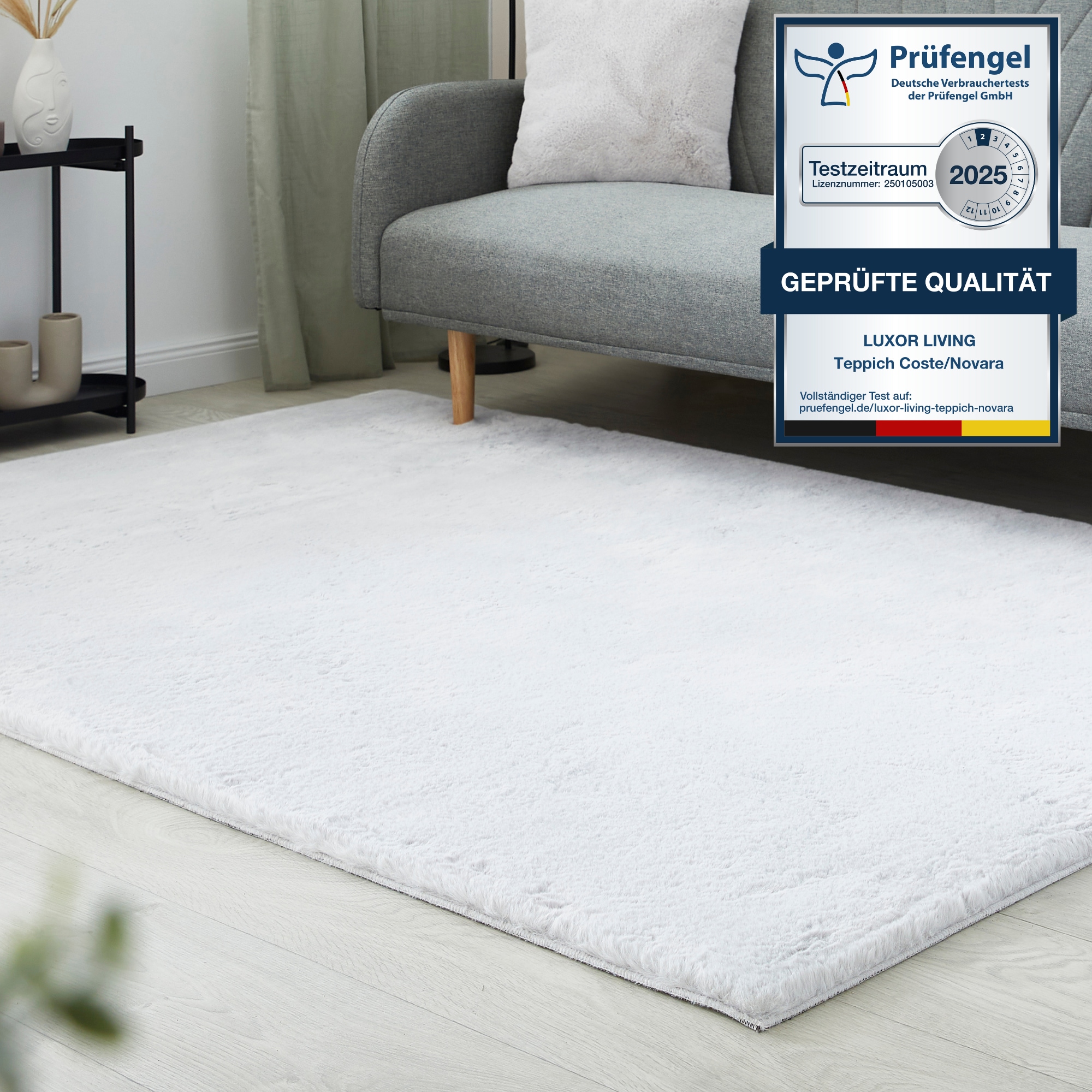 LUXOR living Fellteppich »Novara«, rechteckig, 30 mm Höhe, Kunstfell, Kaninchenfell-Haptik, besonders weicher Hochflor