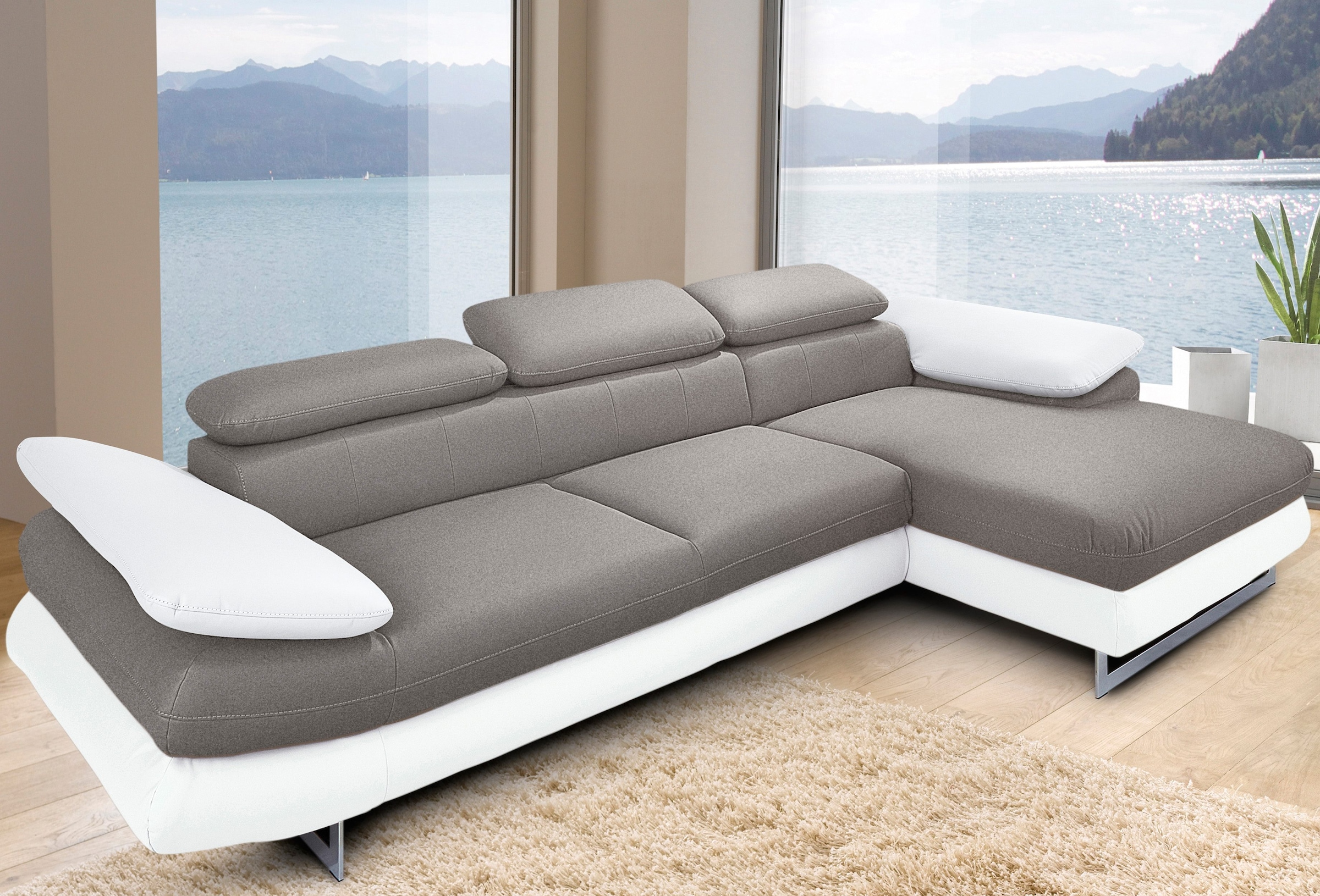 INOSIGN Ecksofa »Solution L-Form«, mit Arm- & Kopfteilverstellung, wahlweis günstig online kaufen