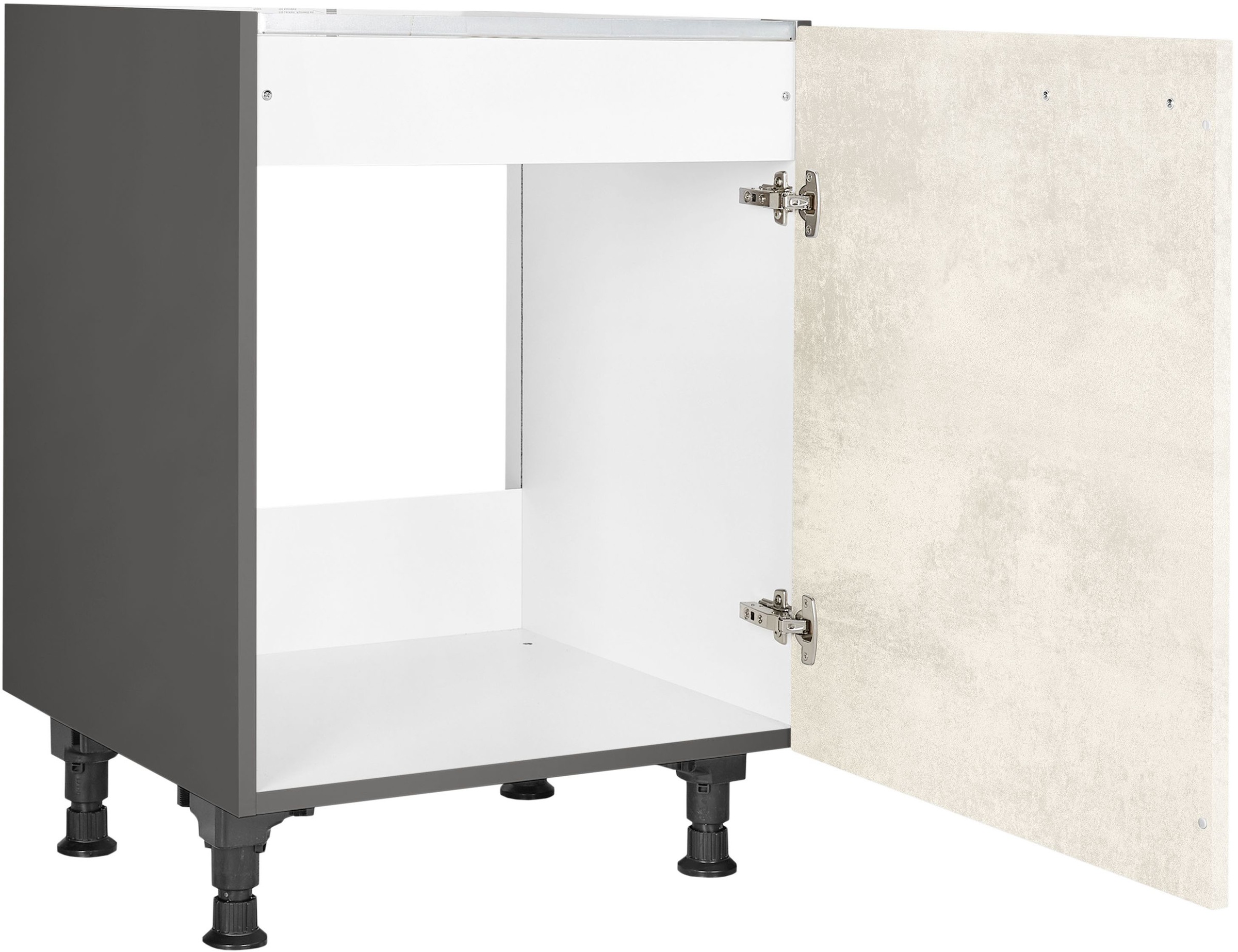 nobilia® Spülenschrank »"Riva", Ausrichtung wählbar, vormontiert, in den Breiten«, 45 und 60 cm, mit höhenverstellbaren Sockelfüßen
