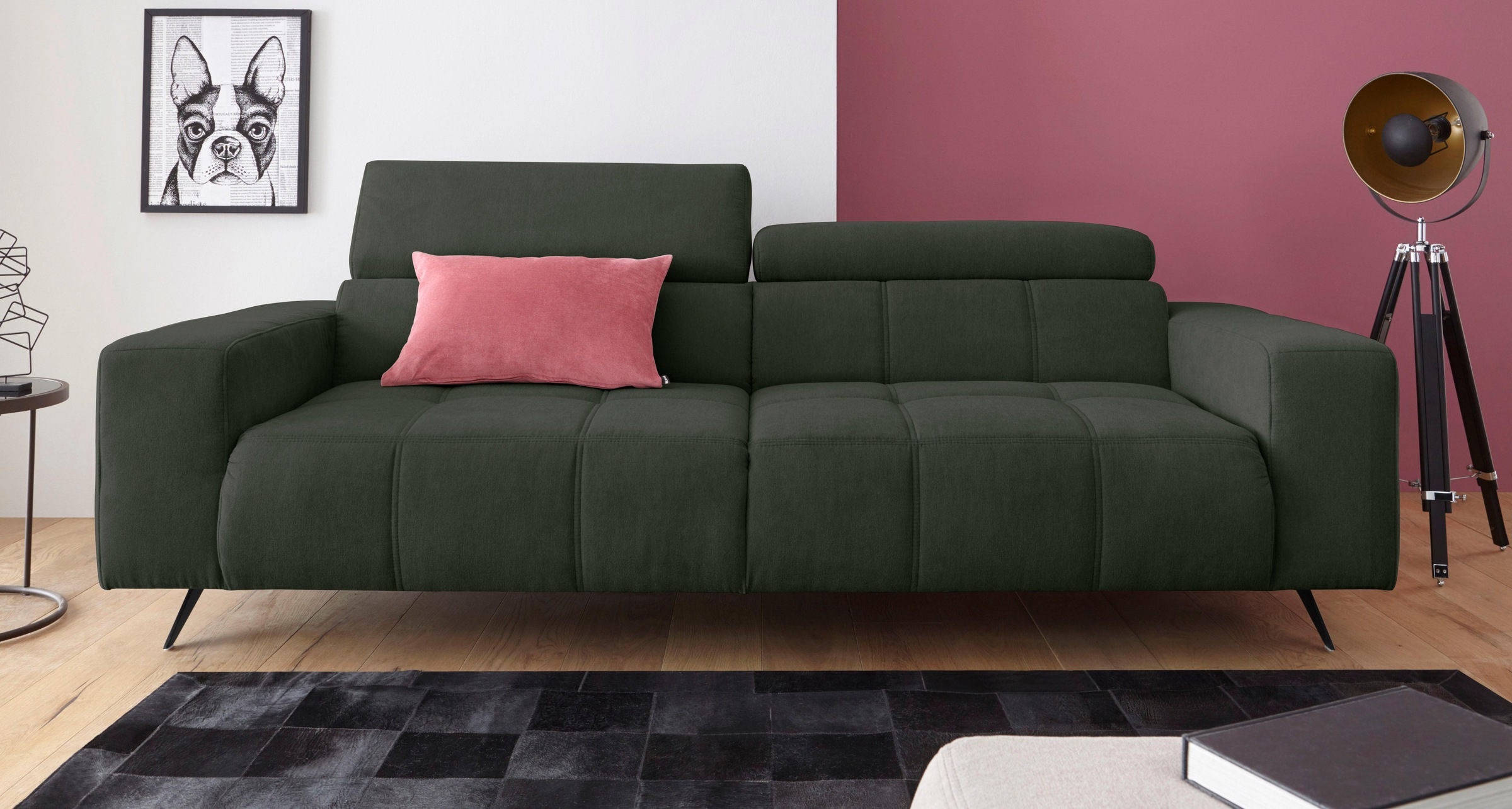 DOMO collection 2-Sitzer »Trento, mit Kufenfuß oder Einzelfuß«, wahlweise mit Kopfteilverstellung und in zwei Größen erhältlich