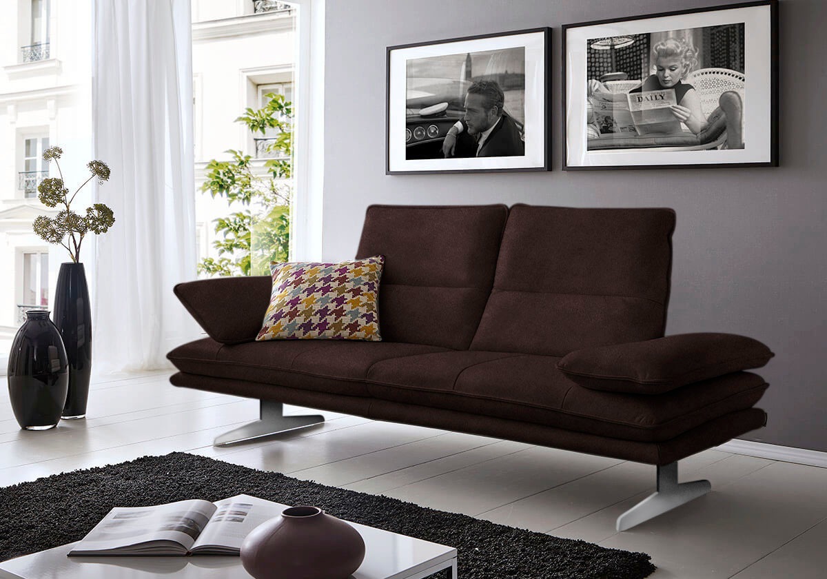 W.SCHILLIG 2-Sitzer »broadway, Designsofa mit tollem Sitzkomfort«, Sitztiefenverstellung, Kopfteil- & Seitenteilverstellung, Breite 216cm