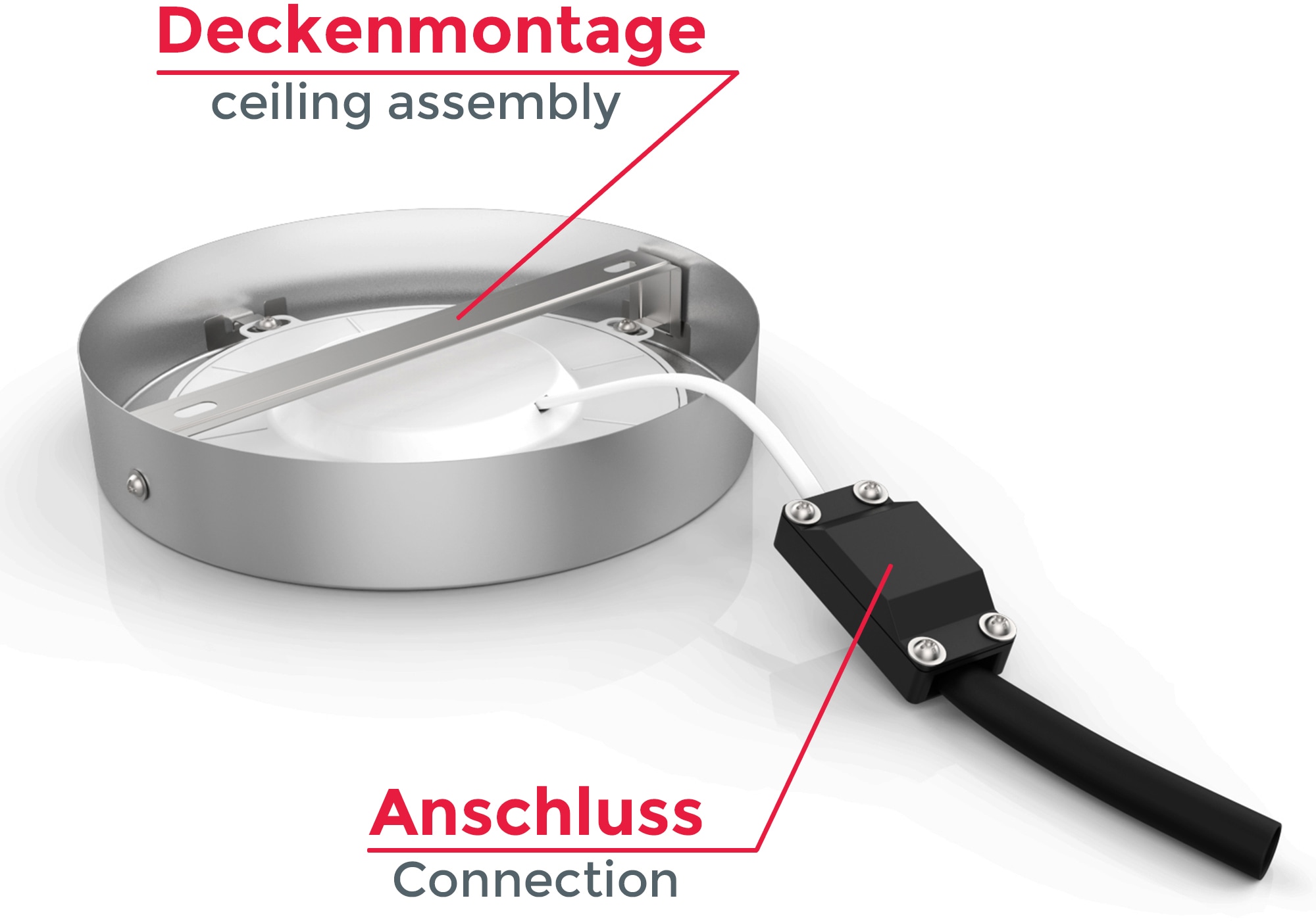 B.K.Licht LED Aufbaustrahler »Garnet«, 1 flammig, Leuchtmittel LED-Board | LED fest integriert, Aufputz-Deckenlampe, 230V, Wand-Leuchte, Panel, Deckenleuchte, silber