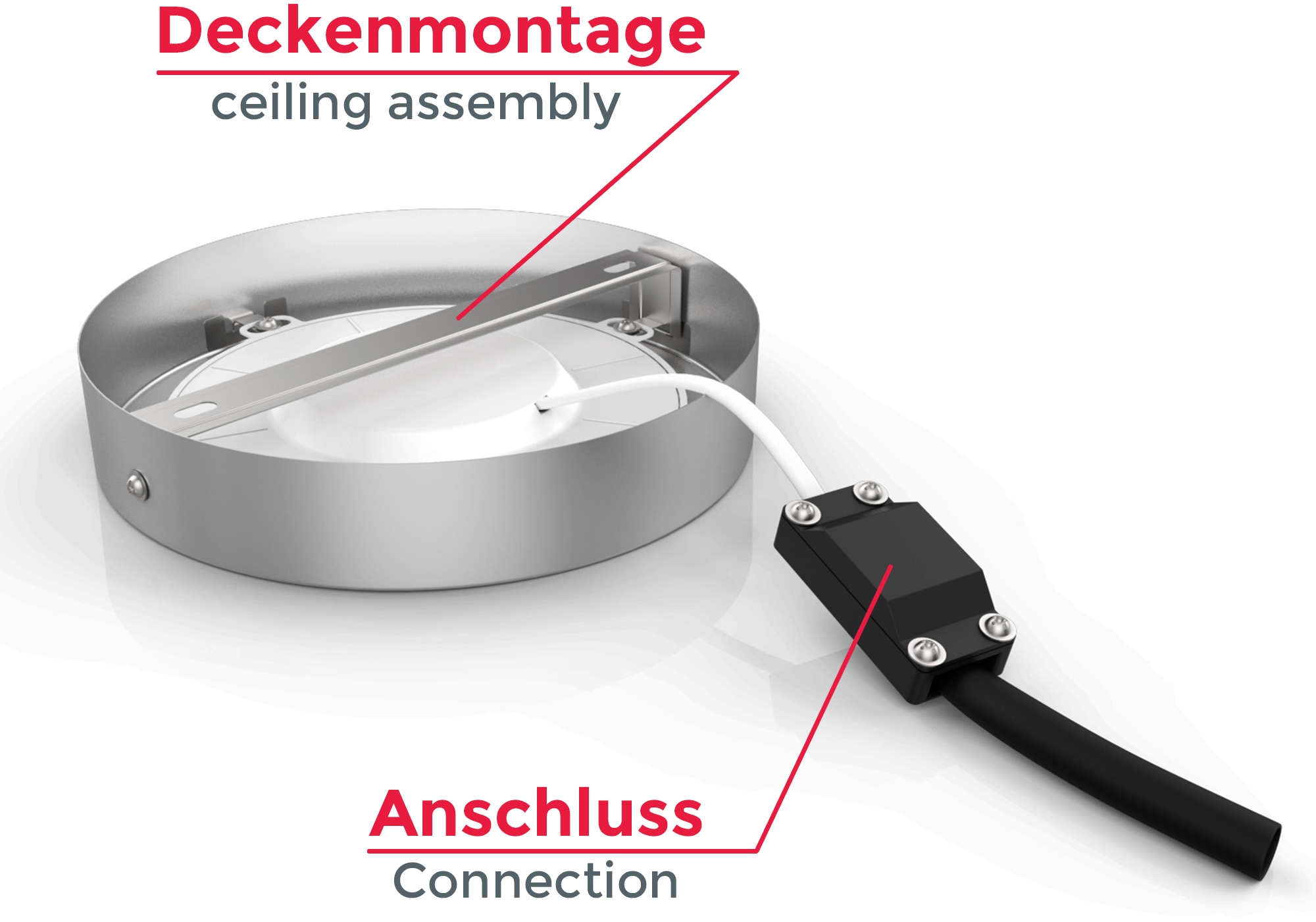 Wand-Leuchte, Rechnung Deckenleuchte, B.K.Licht Aufputz- auf bestellen LED Panel, Deckenlampe, 230V, silber Aufbaustrahler flammig-flammig, »Garnet«, 1