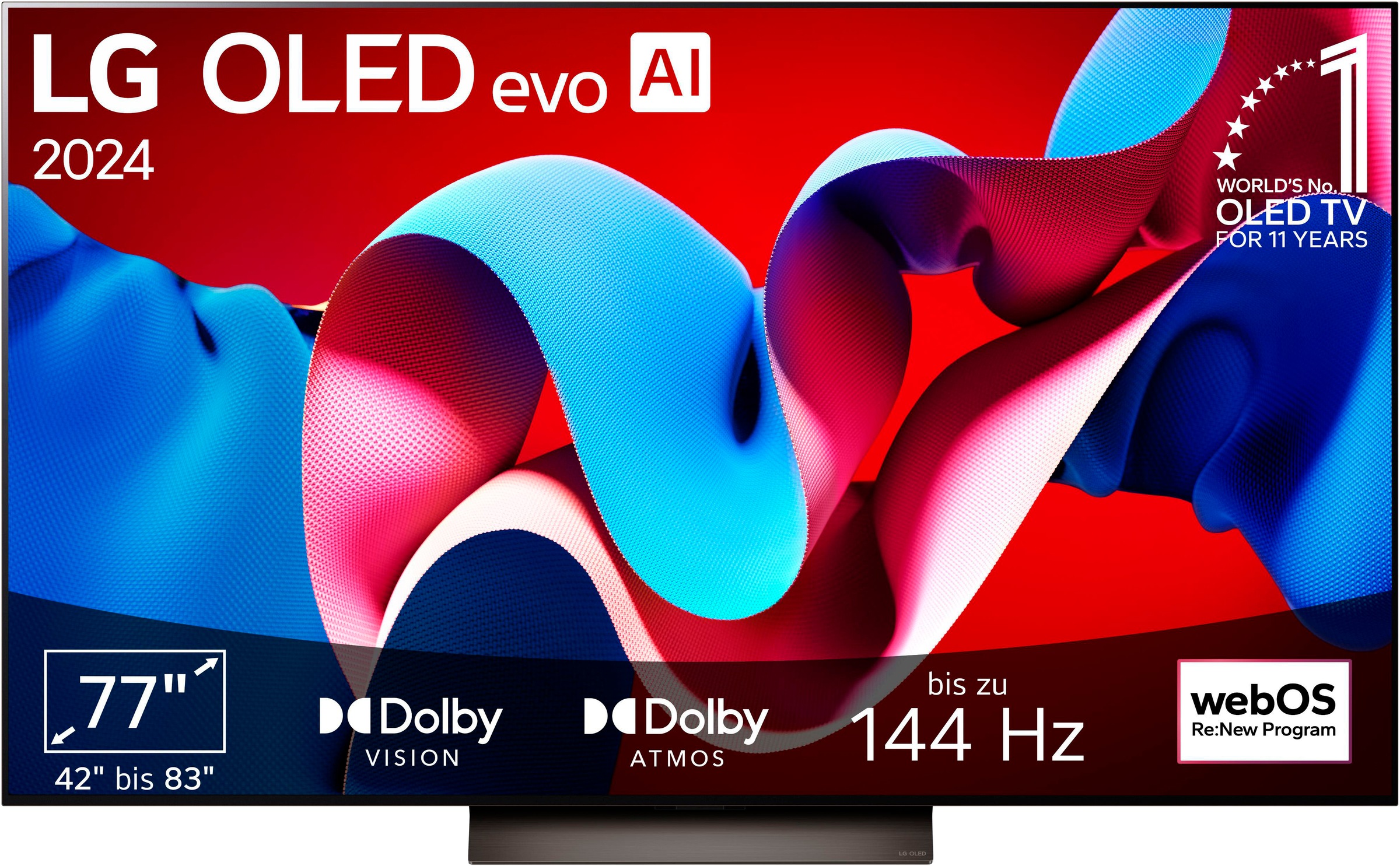 LG OLED-Fernseher »OLED77C47LA« 195 cm/77 ′′ Smart-TV schwarz Leistungsstarker α9 Gen7 4K AI-Prozessor mit 4K AI Super Upscaling und OLED Dynamic...