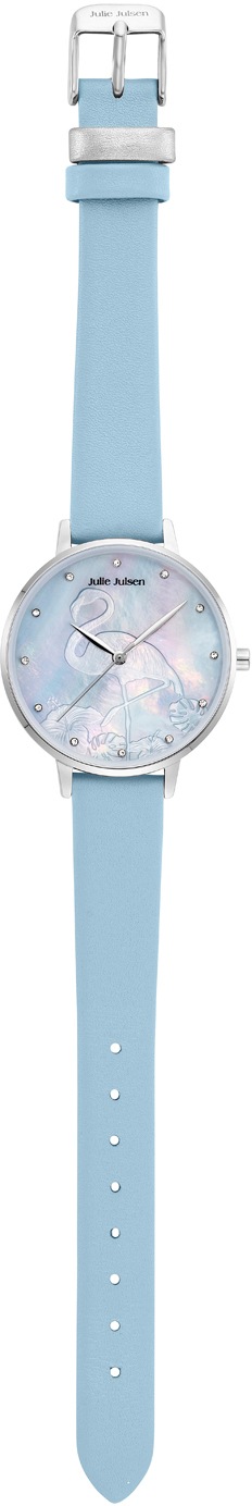 Julie Julsen Quarzuhr »Flamingo Blue, JJW1006SL-01«, Armbanduhr, Damenuhr, gehärtetes Mineralglas