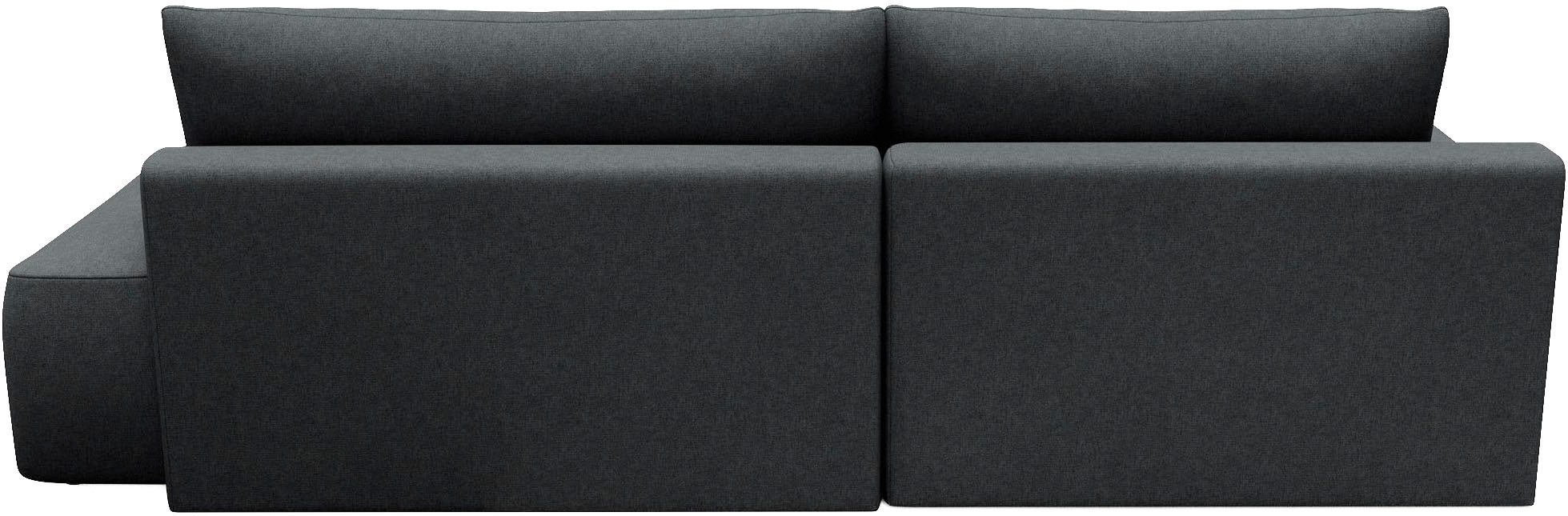 TRENDMANUFAKTUR Ecksofa »Prag, Schlafsofa mit Bettkasten, Couch in L-Form, Breite 253 cm« in feinem Strukturstoff, anthrazit, Recamiere links