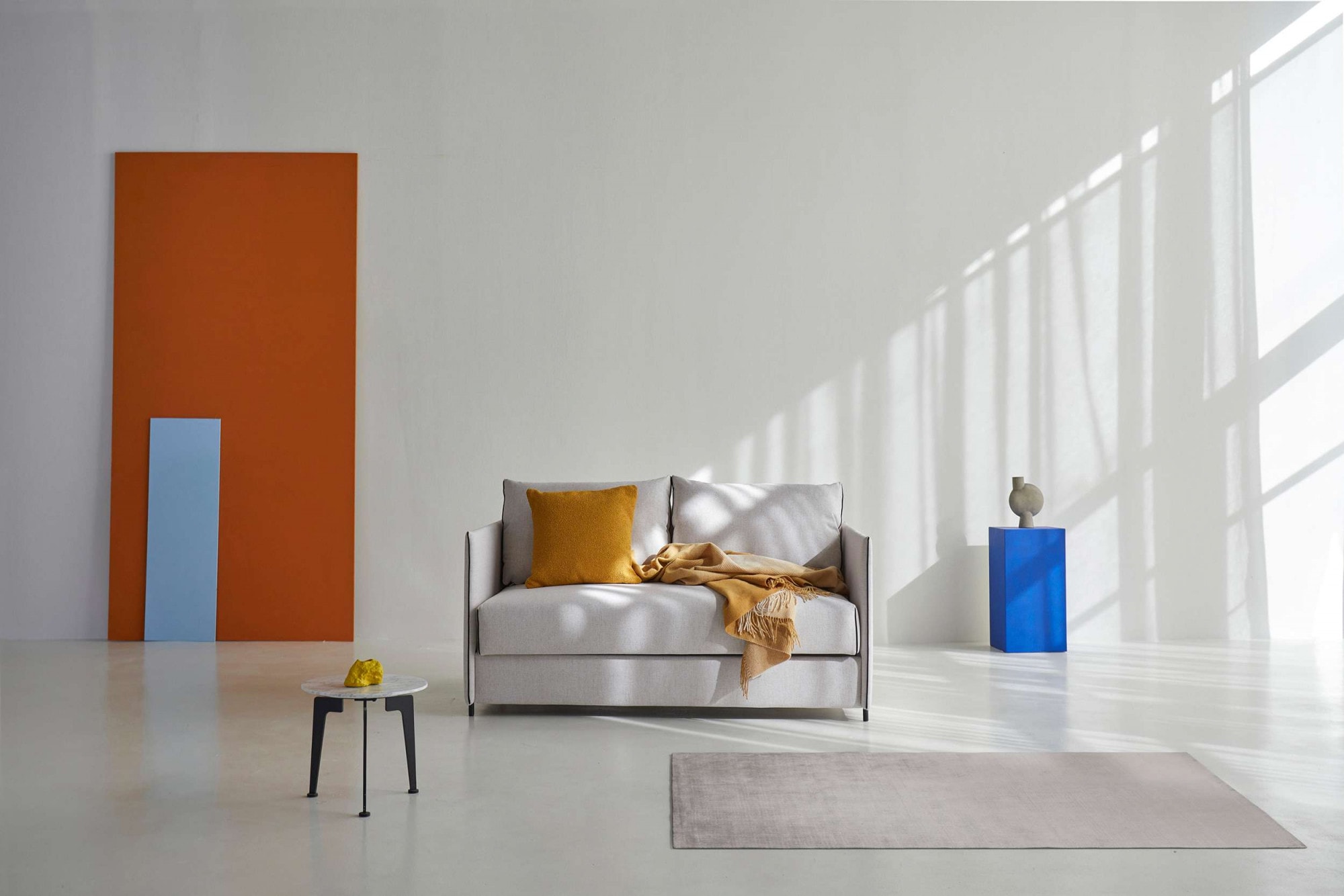 INNOVATION LIVING ™ 3-Sitzer »Luoma, große Liegefläche, Schlafsofa«, Multifunktionssofa mit schmalen Armlehnen, Kontrastnähen, Bettfunktion