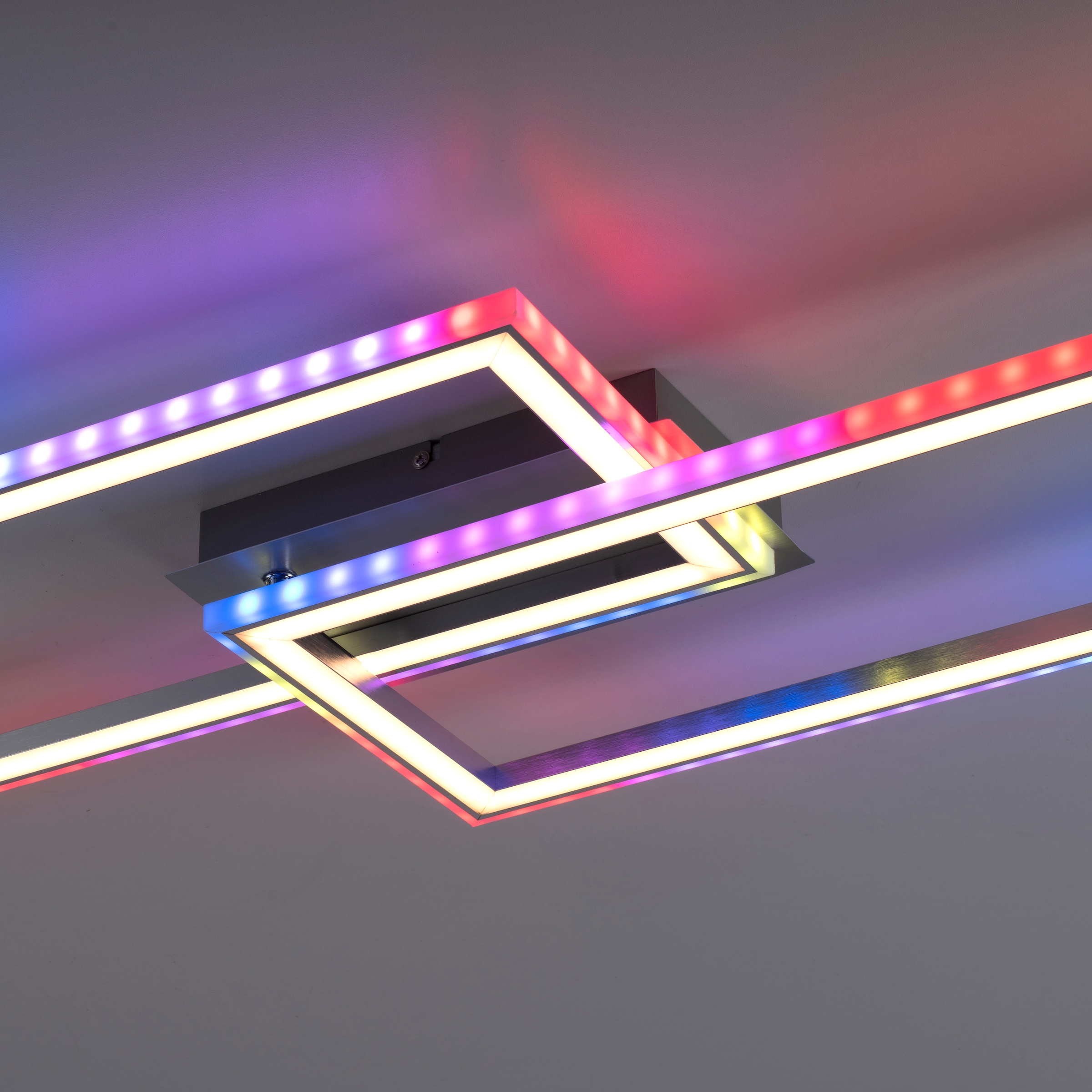 JUST LIGHT Deckenleuchte »FELIX60«, 2 flammig, Leuchtmittel LED-Board-LED-Board | LED fest integriert-LED fest integriert, LED, CCT - über Fernbedienung, RGB-Rainbow, Infrarot inkl., dimmbar