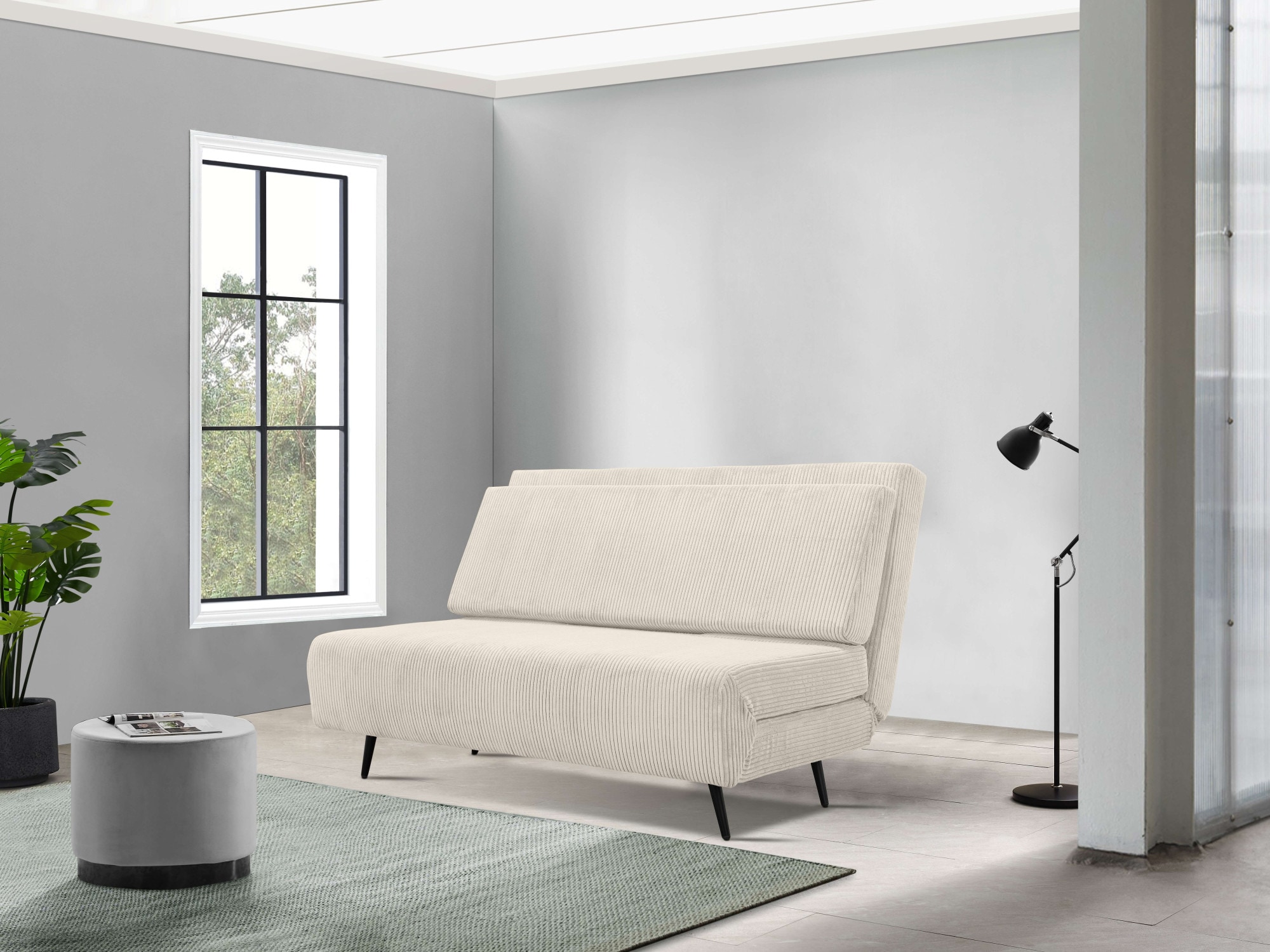 andas Schlafsofa »Linnea«, Daybed mit aufklappbarer Liegefläche, in Webstoff, Veloursstoff, Cord