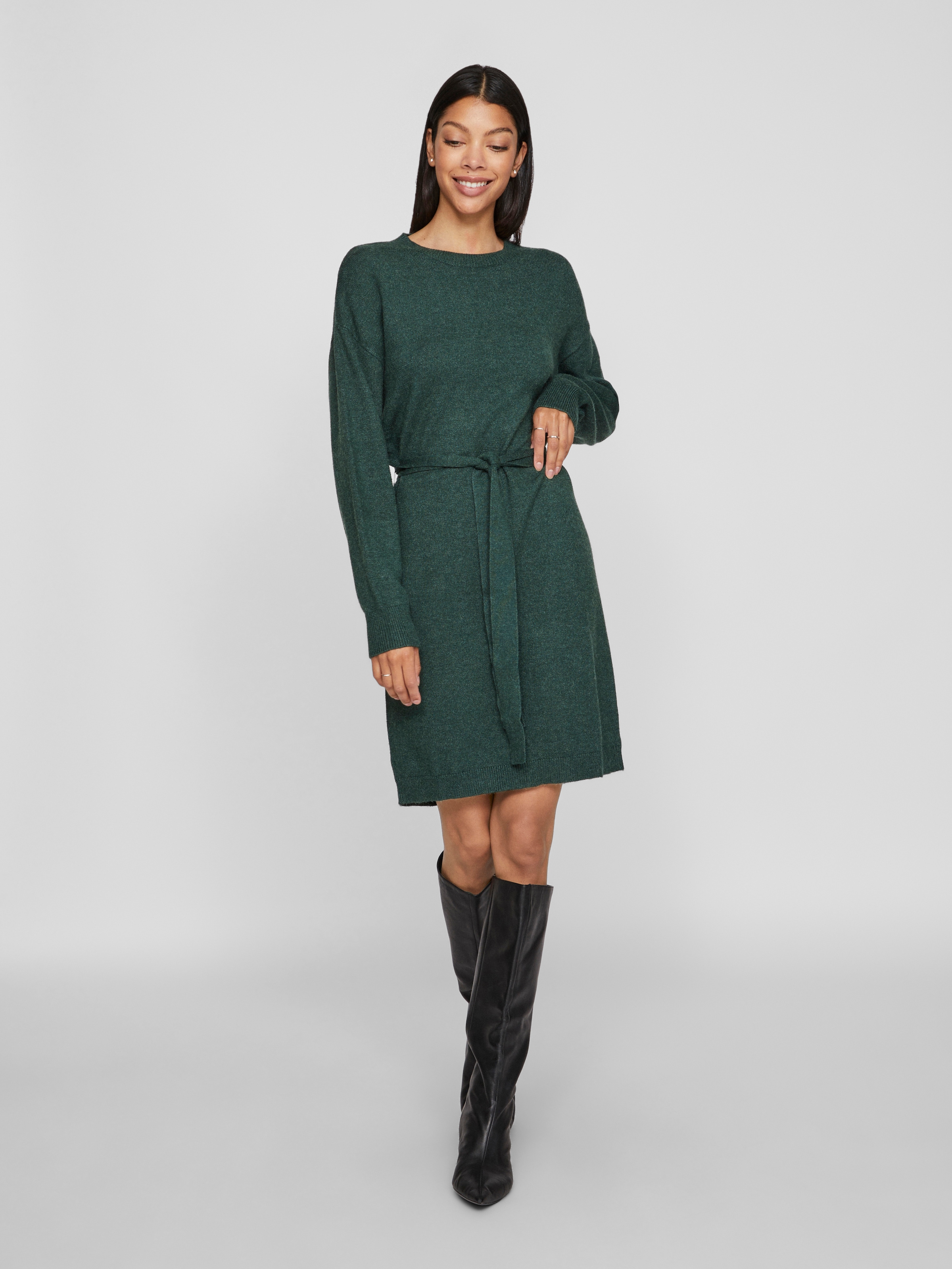 Vila Strickkleid »VIRIL O-NECK L/S BELT KNIT DRESS - NOOS«