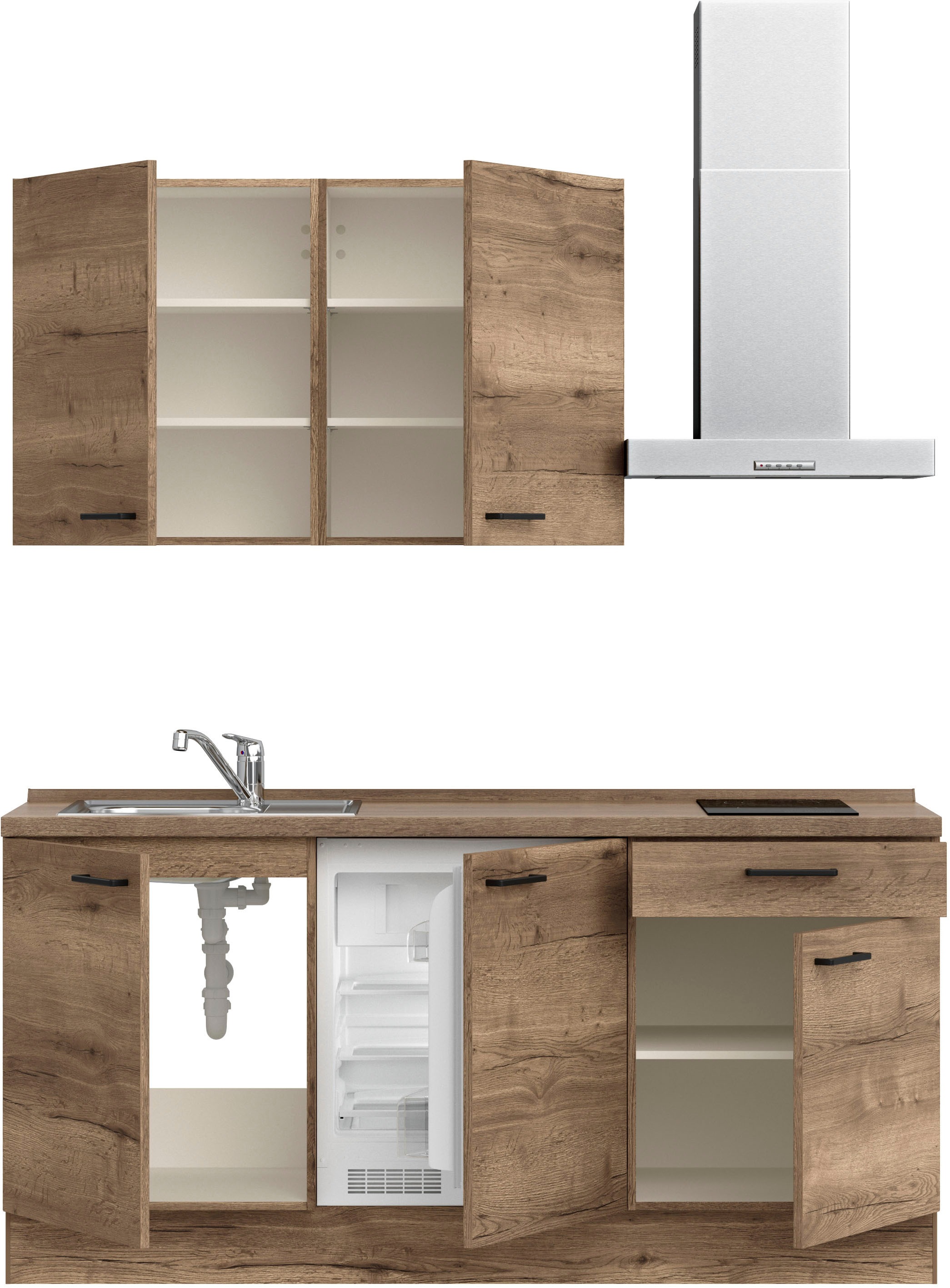 nobilia® Küchenzeile »"Structura I"«, vormontiert, Ausrichtung wählbar, Breite 180 cm, wahlw. mit E-Geräten