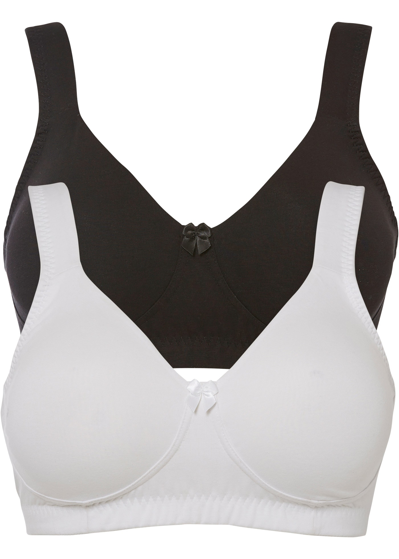 bonprix Minimizer-BH »Minimizer T-Shirt BH ohne Bügel mit Baumwolle (2er Pack)« Packung, 2er, 2 Stk. bügelloses Design, für den Alltag, klassische Passform