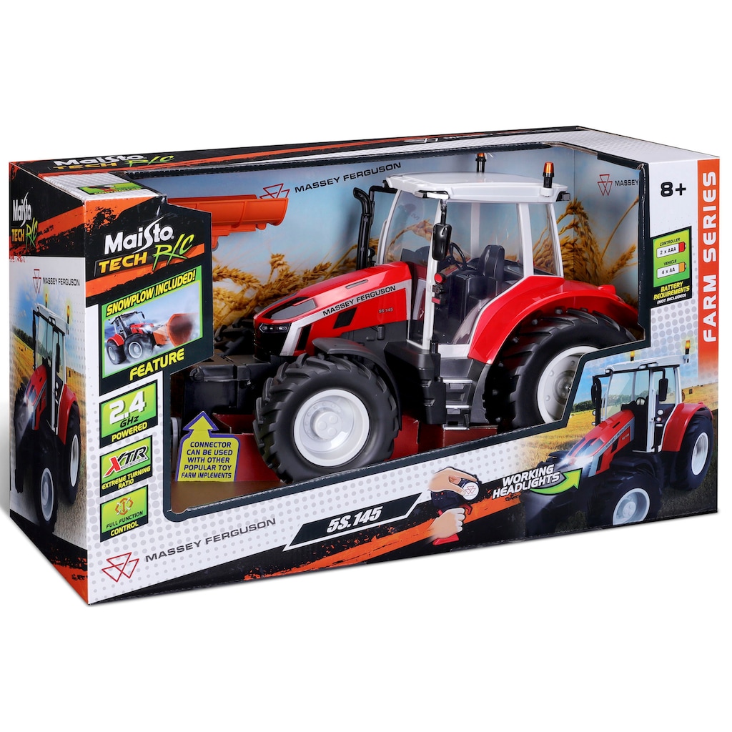 Maisto Tech RC-Traktor »Massey Ferguson 5S.145 mit Schnee-Schieber, 2,4GHz«