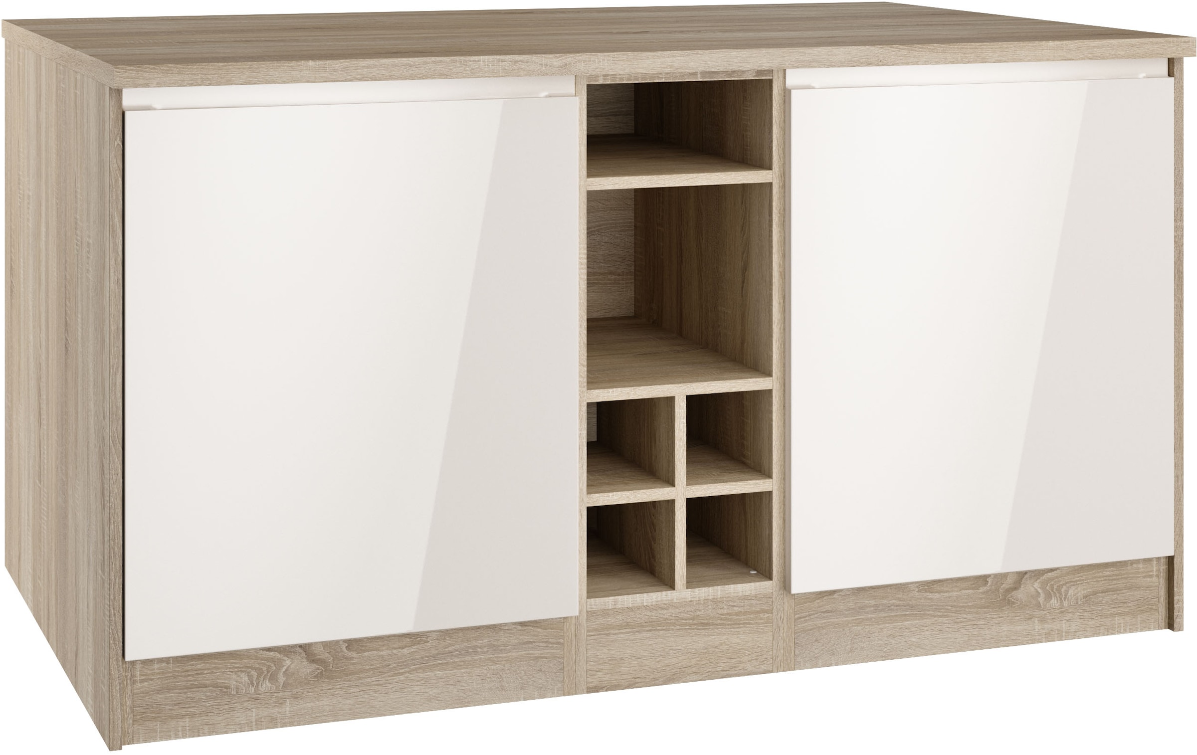 HELD MÖBEL Kücheninsel »Virginia«, Breite 153 cm, MDF-Fronten, Flaschenrega günstig online kaufen