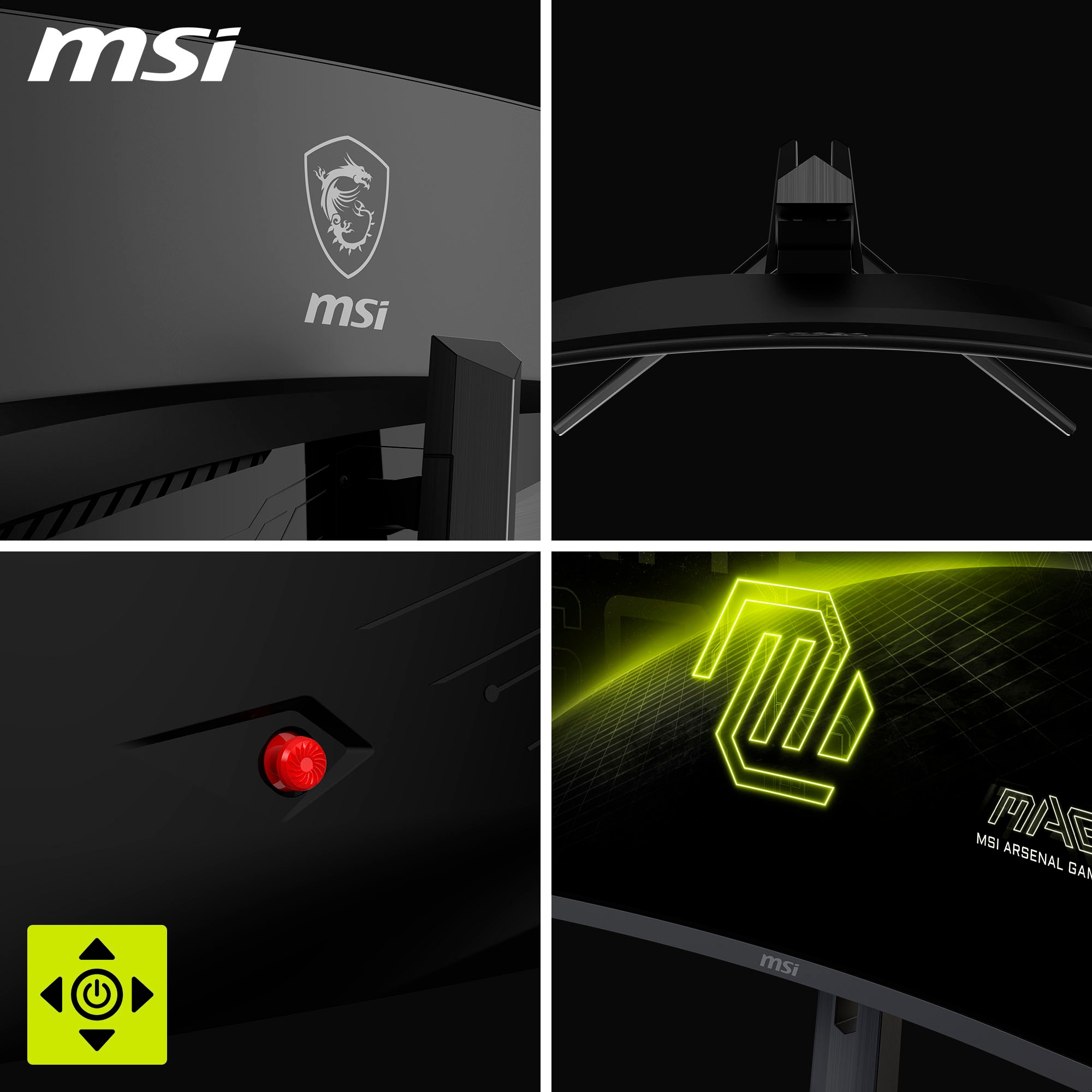 MSI Curved-Gaming-Monitor »MAG 321CUPDF«, 80 cm/32 Zoll, 3840 x 2160 px, 4K Ultra HD, 0,5 ms Reaktionszeit, 160 Hz