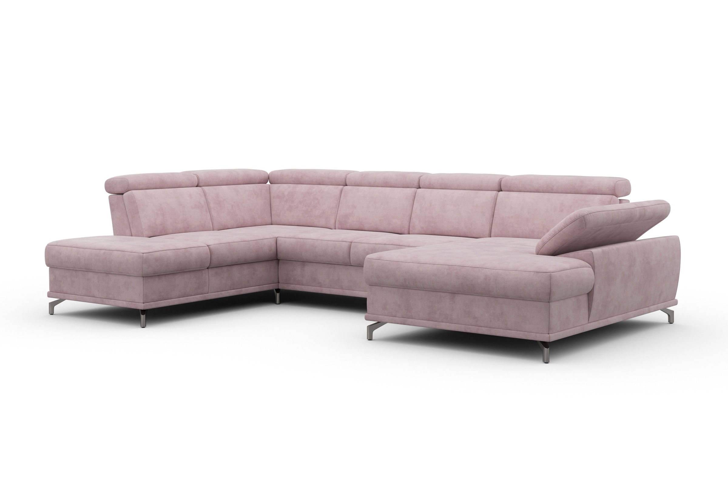 sit&more Wohnlandschaft »Cabrio U-Form, mit Sitztiefenverstellung, Arm- und Kopfteilverstellung«, 3 Nierenkissen, Federkern, optional Bettfunktion und Stauraum