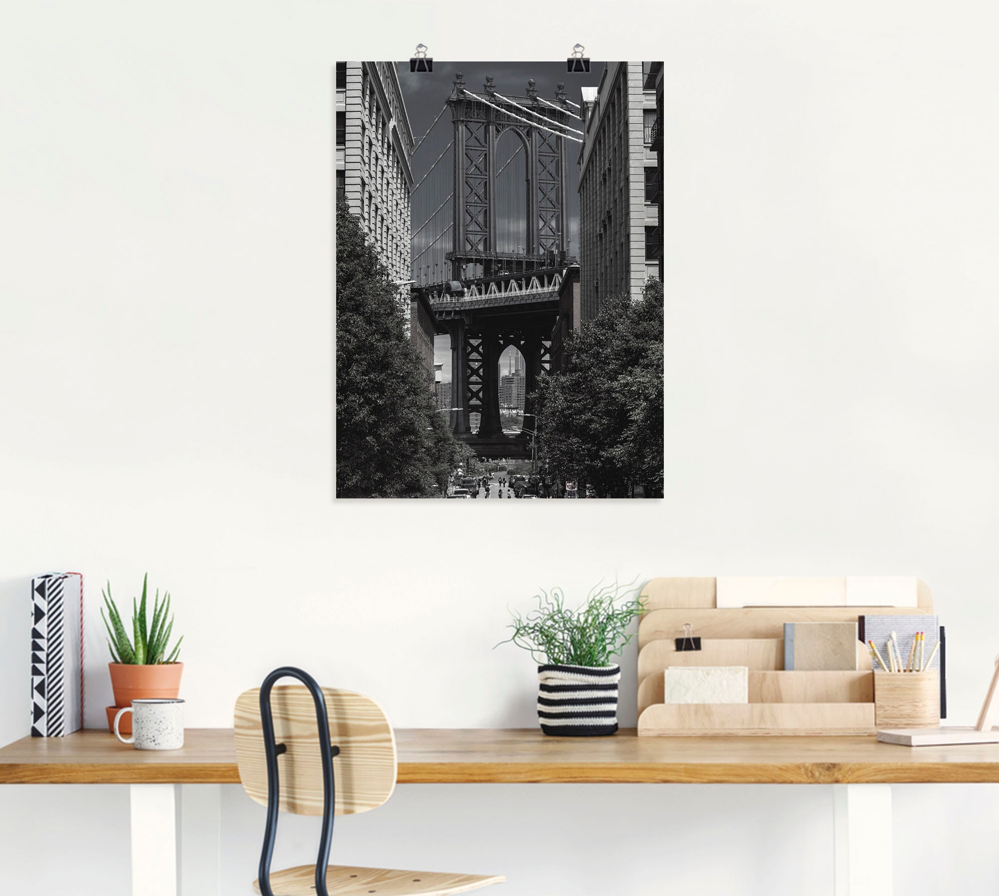 Artland Poster »New York Manhattan Bridge II«, Amerika, (1 St.), als Alubild, Leinwandbild, Wandaufkleber oder Poster in versch. Größen