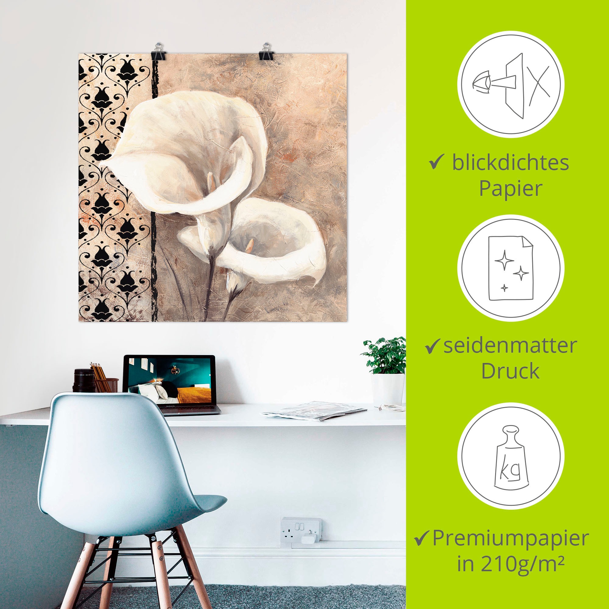 Artland Wandbild »Klassische Callas«, Blumenbilder, (1 St.), als Alubild, Outdoorbild, Leinwandbild, Poster in verschied. Größen