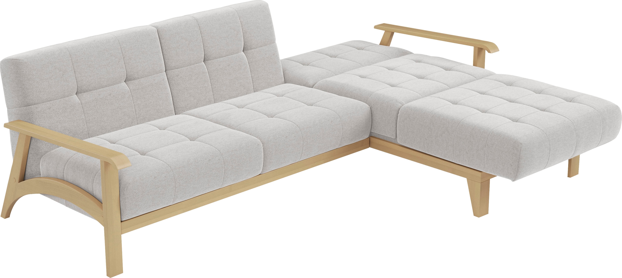 sit&more Ecksofa »Billund L-Form«, Armlehnen aus Buchenholz in natur, verschiedene Bezüge und Farben