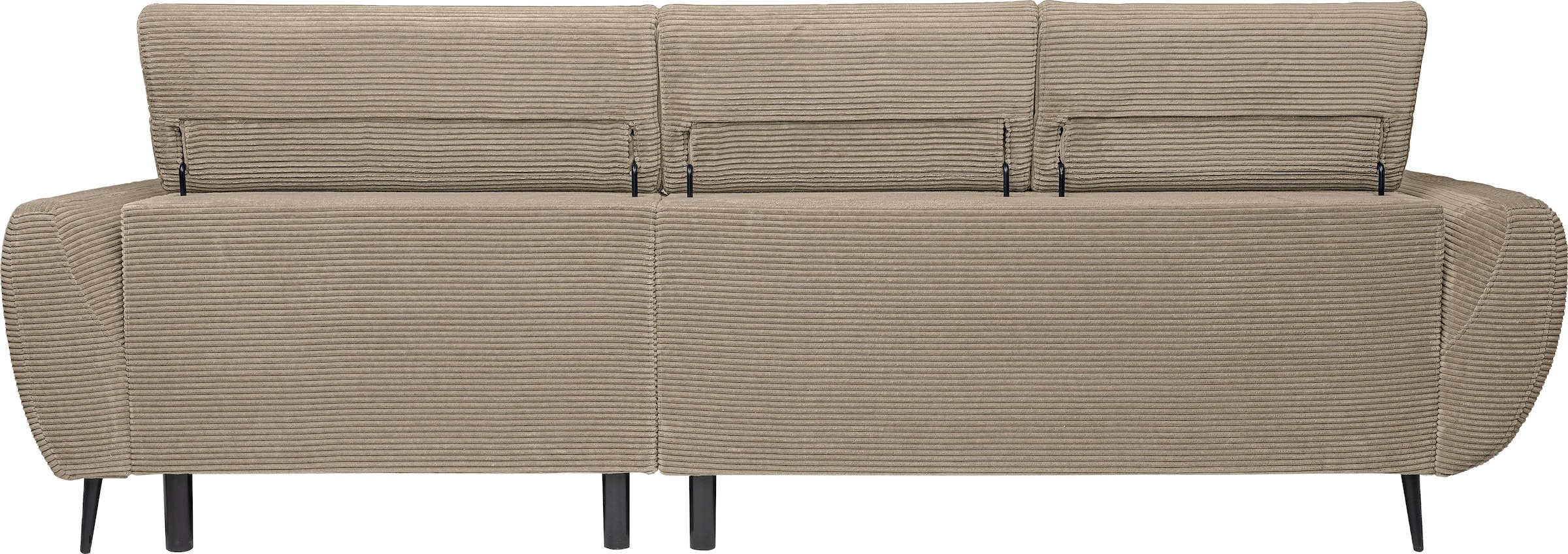 WERK2 Ecksofa »Alisson 277 x 174 cm modern & bequem, bodenfrei, Multifunktionen« Cord, L-Form, XXL, elektrische Sitztiefenverstellung, Schlaffunktion