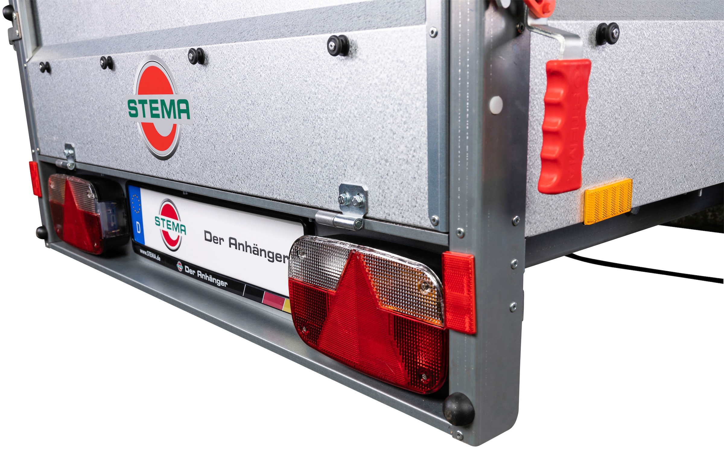 STEMA PKW-Anhänger »BASIC Plus 1000«, (Set), Tieflader, gebremst, mit Gitteraufsatz