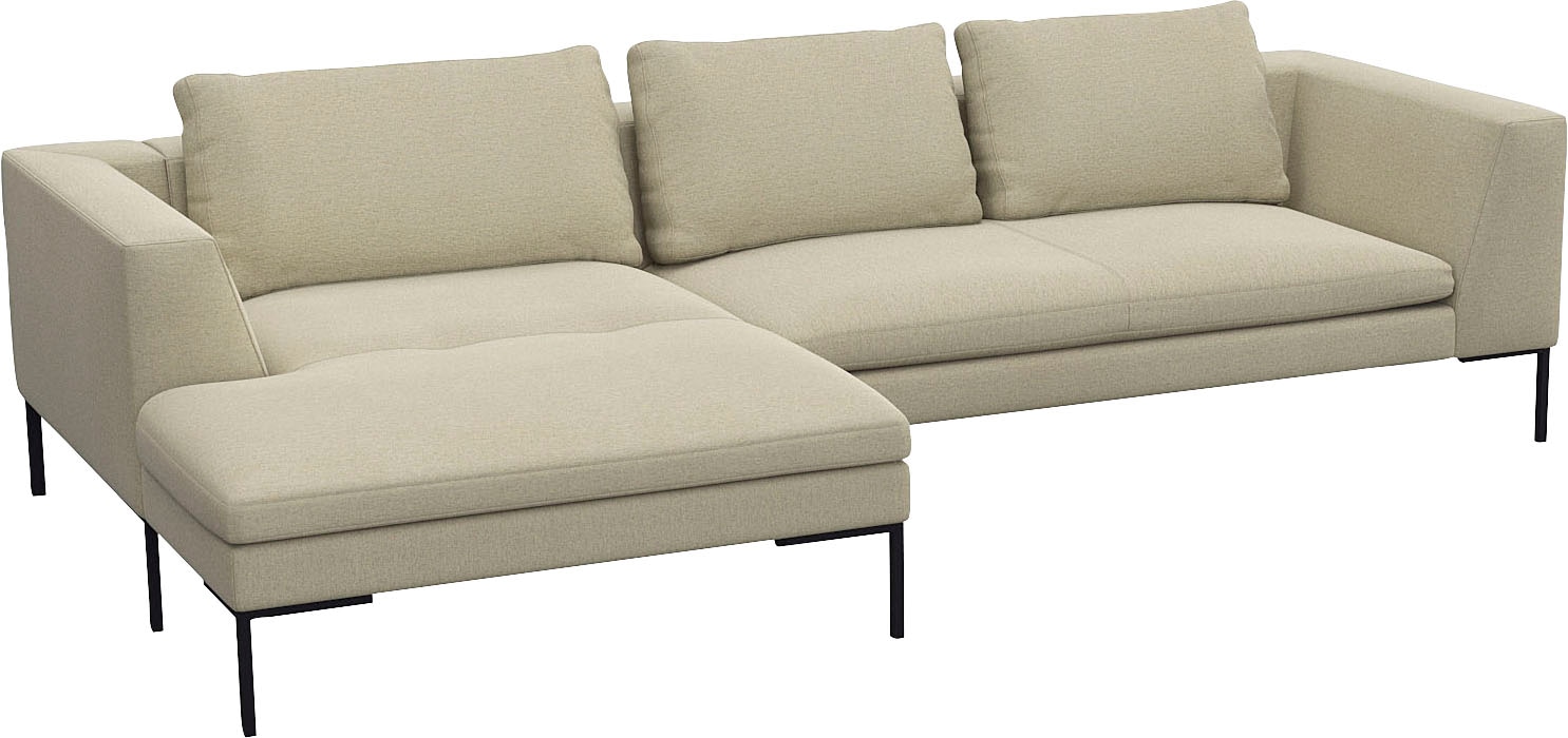 FLEXLUX Ecksofa »Loano, toller Sitzkomfort, L-Form«, modernes Sofa, frei im Raum stellbar, lose Kissen, Kaltschaum im Sitz