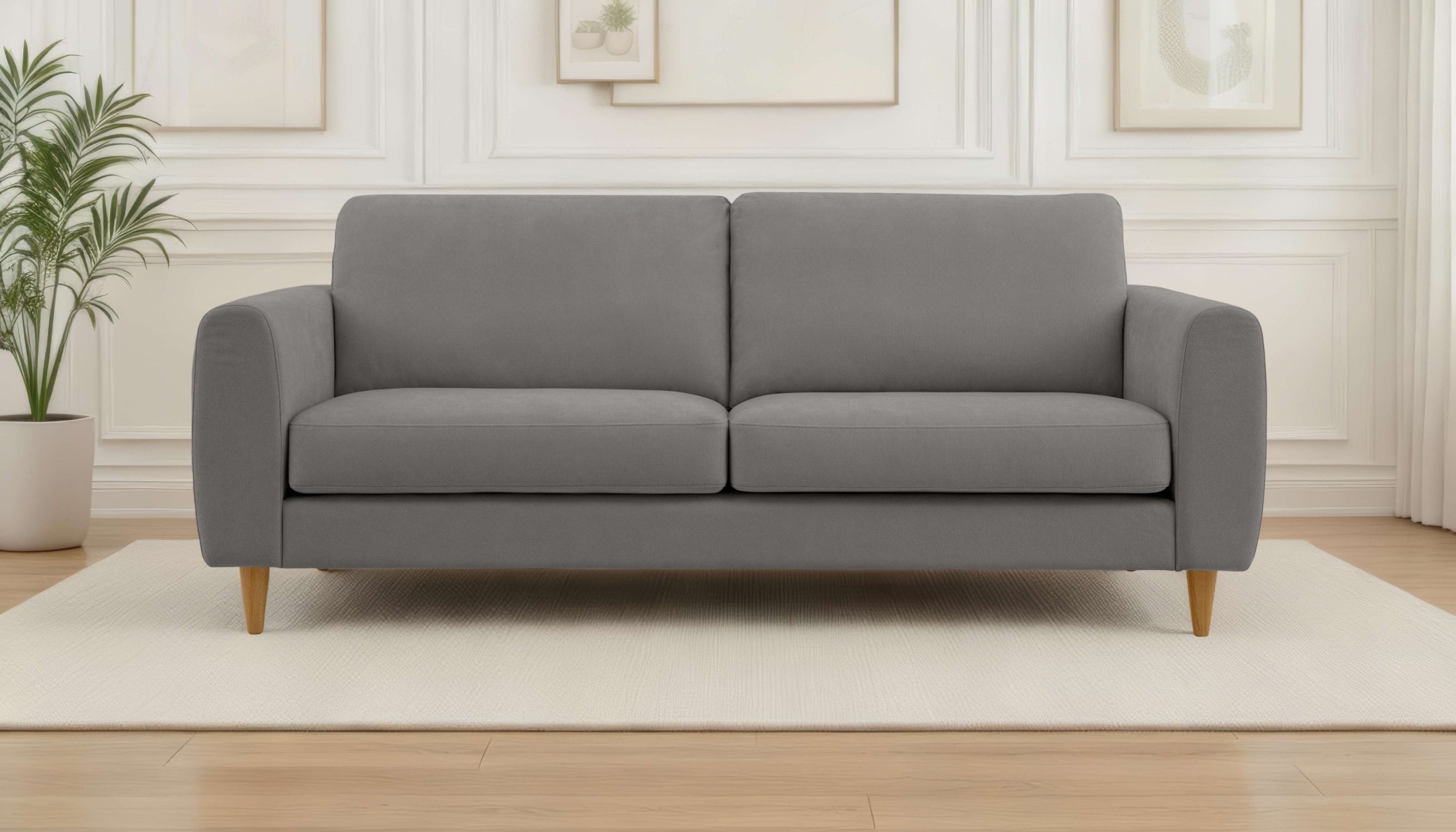 OTTO home 3-Sitzer »Finnian« 212 cm, Chenille, elegante Massivholzfüße günstig online kaufen