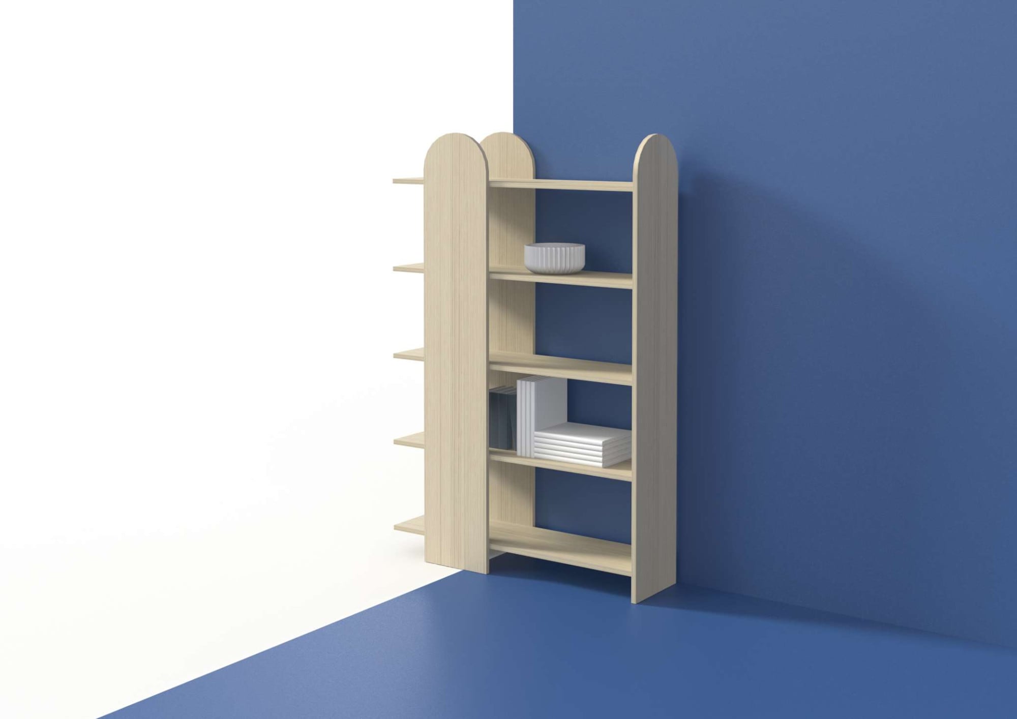 TemaHome Bücherregal »Venice, Offenes elegantes Designregal, 5 Ablagen, Höhe 175 cm«, mit abgerundete Aussenseiten, mit verstecktem Stauraum
