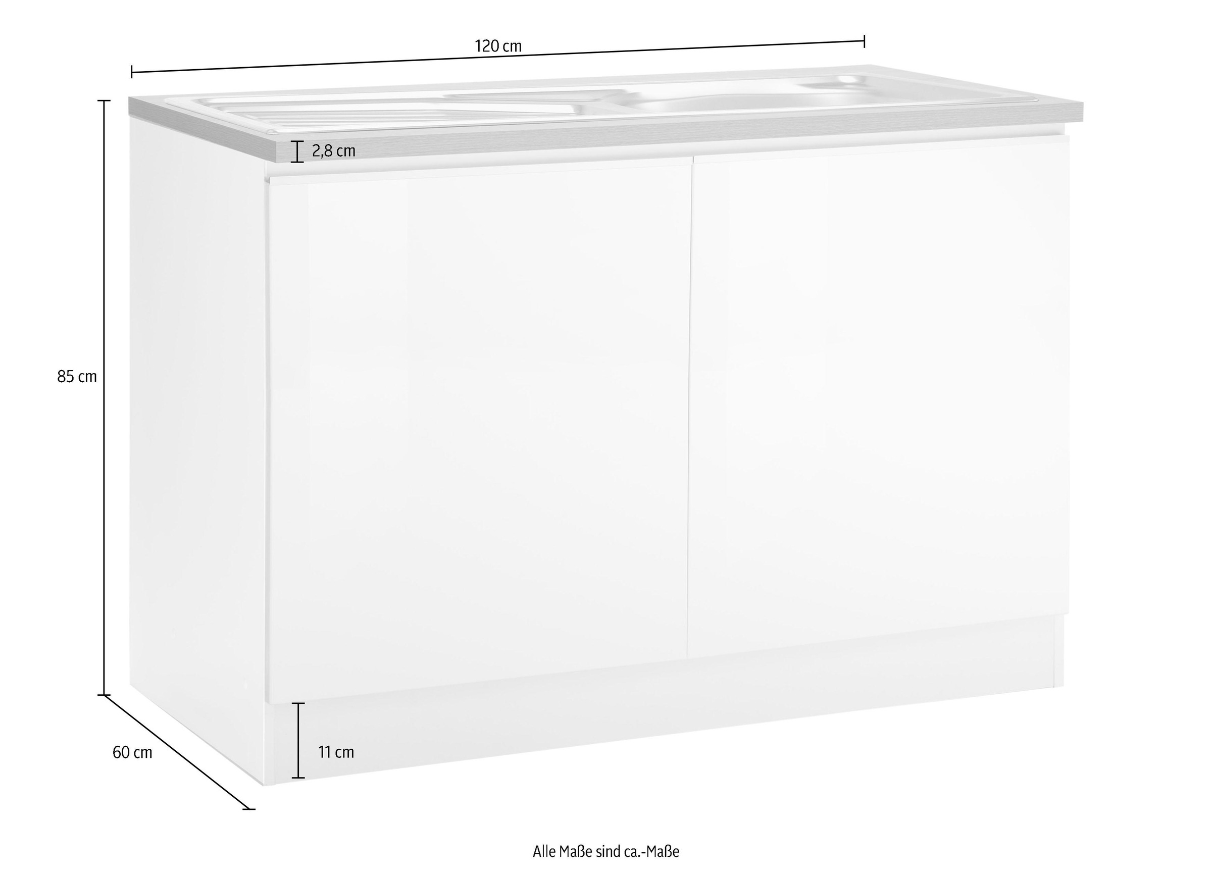 KOCHSTATION Spülenschrank »KS-Ohio«, Breite 120 cm