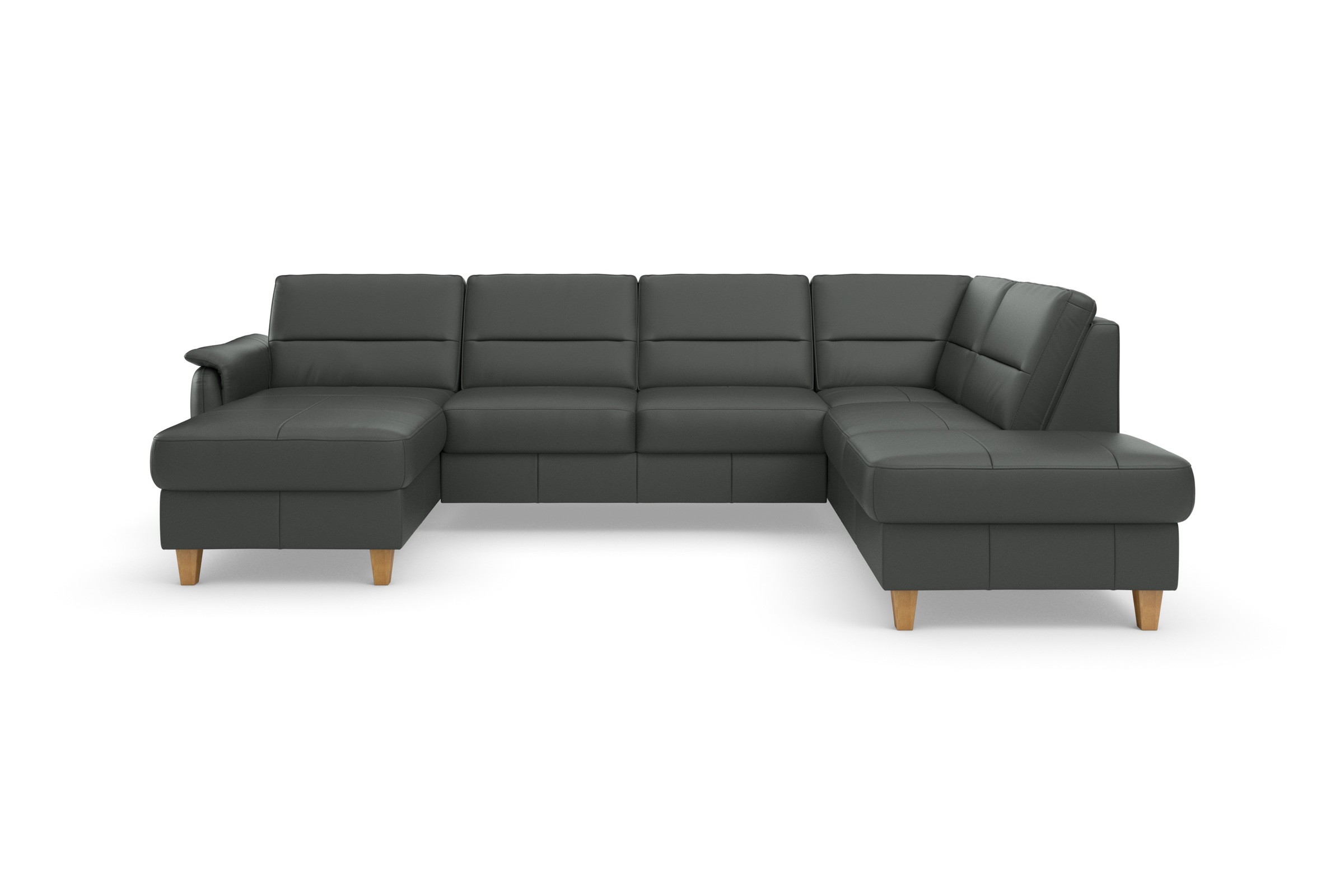 Home affaire Wohnlandschaft »Palmera U-Form, B: 308 cm«, optional Bettfunktion & Bettkasten, Federkern