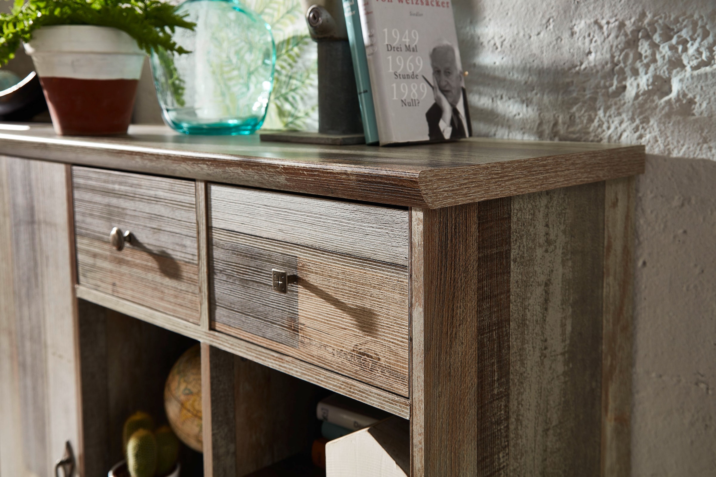 Innostyle Highboard »BONANZA«, (1 St.), 2 Holztüren, 3 Schubladen, 11 Fächer, Softclose, ABS Kantenschutz