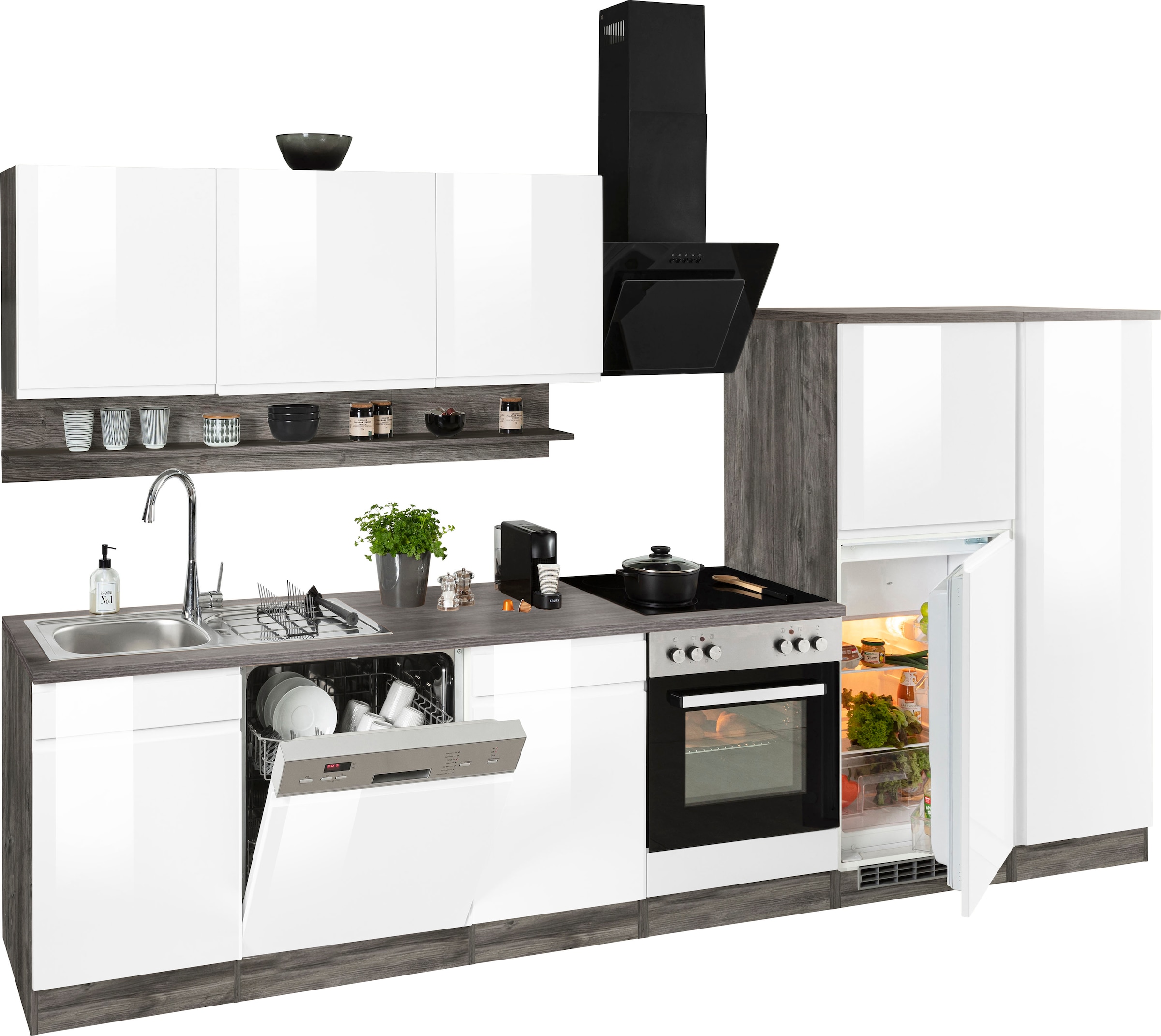 KOCHSTATION Küchenzeile »KS-Virginia« Breite 330 cm, wahlweise mit E-Geräten