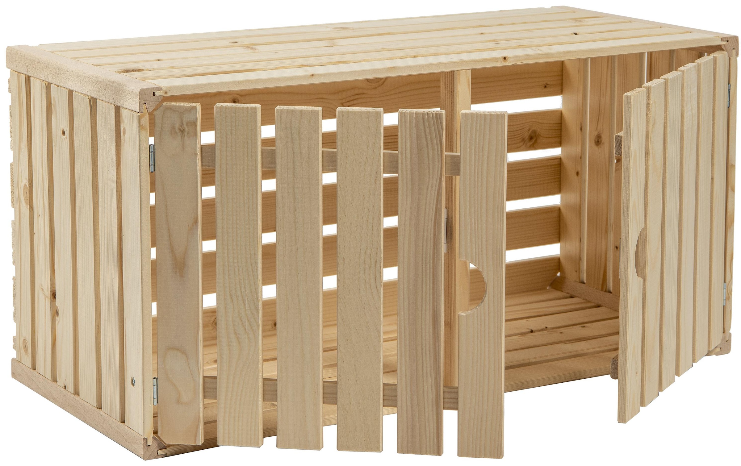 Holz Zollhaus Regal »Holzharasse A 70 x 35 cm, mit Tür schweizer Holz«