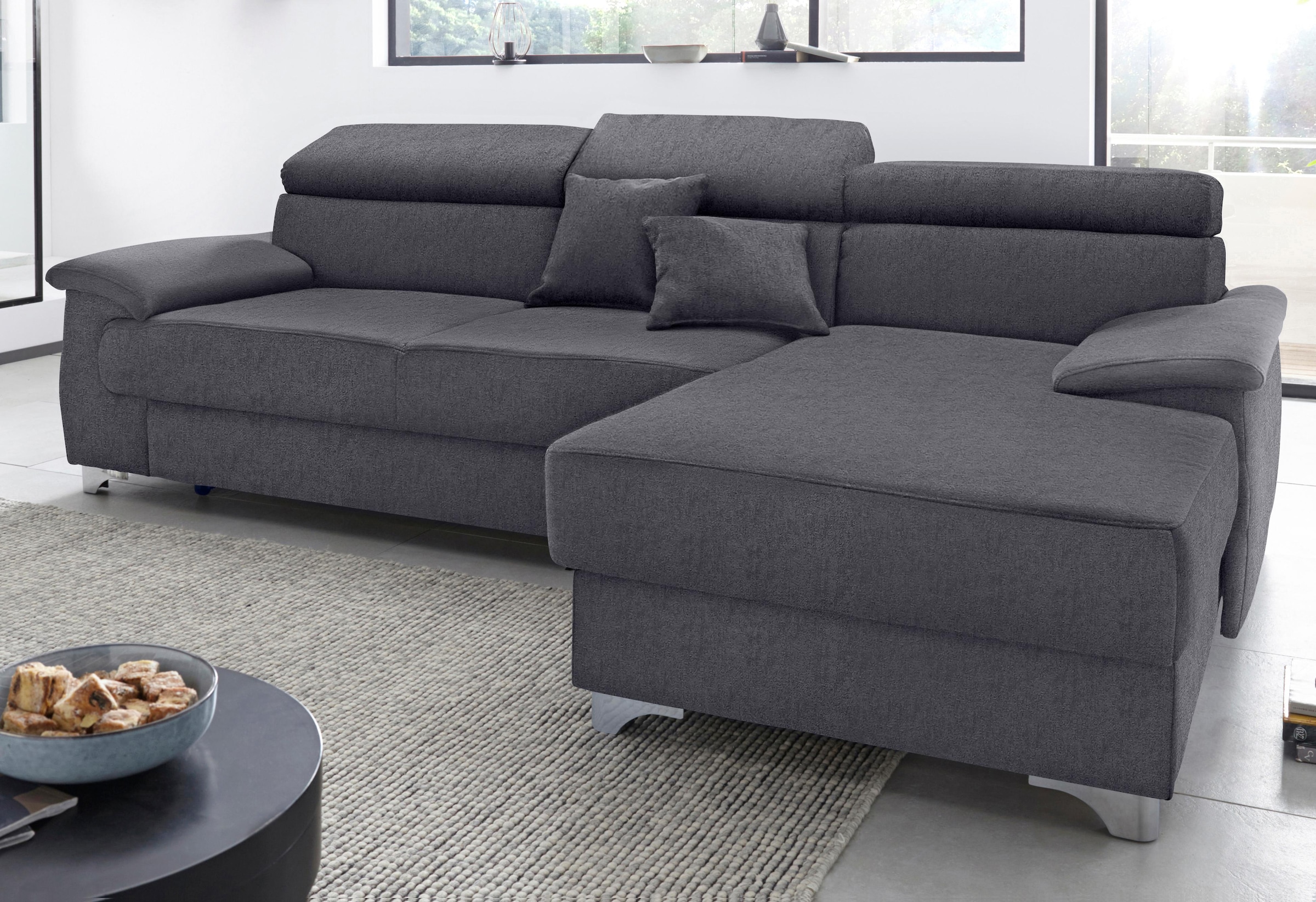 DOMO collection Ecksofa "Trento L-Form", wahlweise mit Kopfteilverstellung, günstig online kaufen