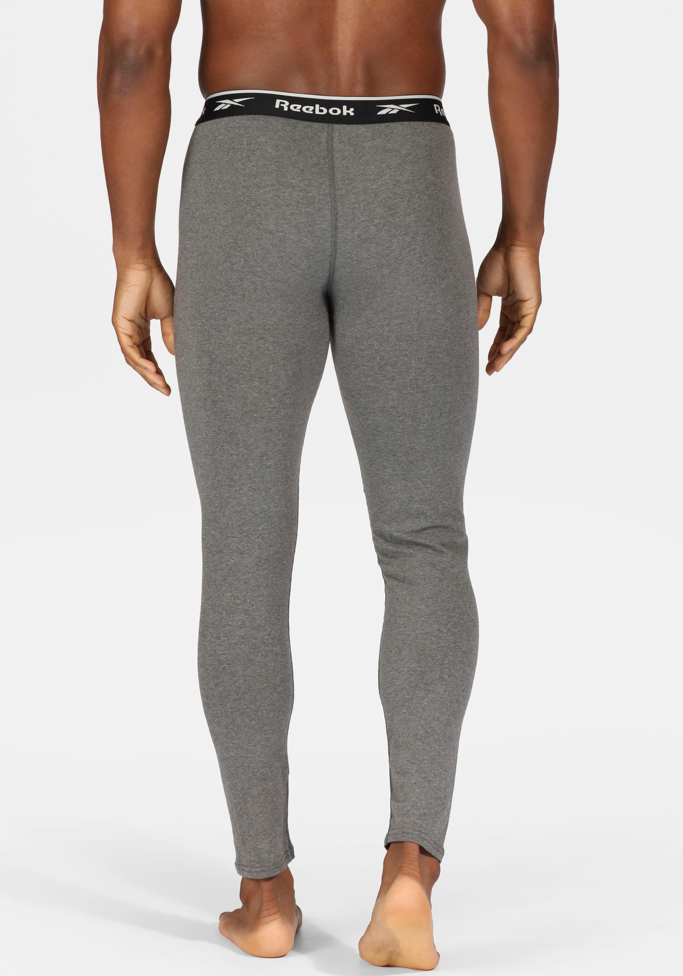 Reebok Lange Unterhose »JOHNY« basic, lang, atmungsaktiv, mit Logo, breiter Bund, Baumwollmix