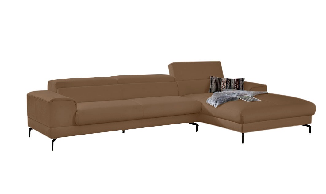 W.SCHILLIG Ecksofa »piedroo, Designsofa mit tollem Sitzkomfort, bequem, L-Form«, Kopfteilverstellung, wahlweise mit Sitztiefenverstellung, Breite 343cm
